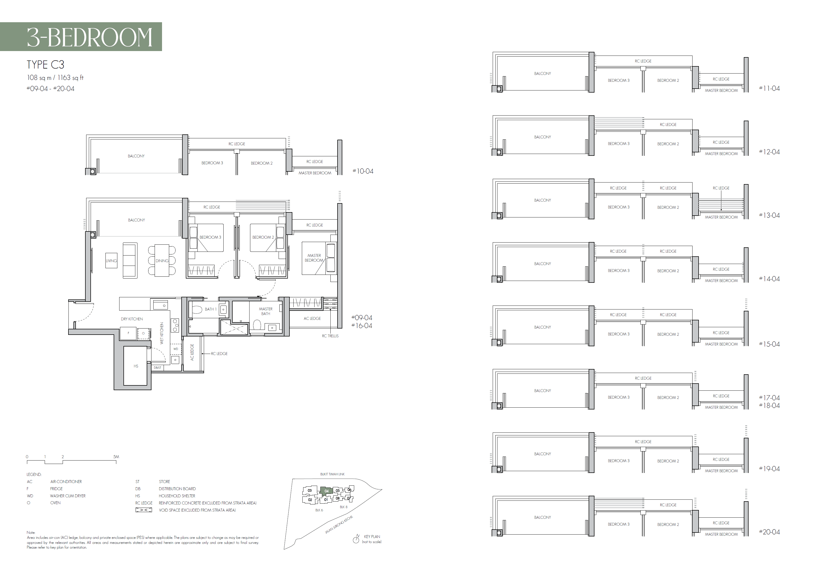 8@BT, floor plan C3 (3 Bedroom)