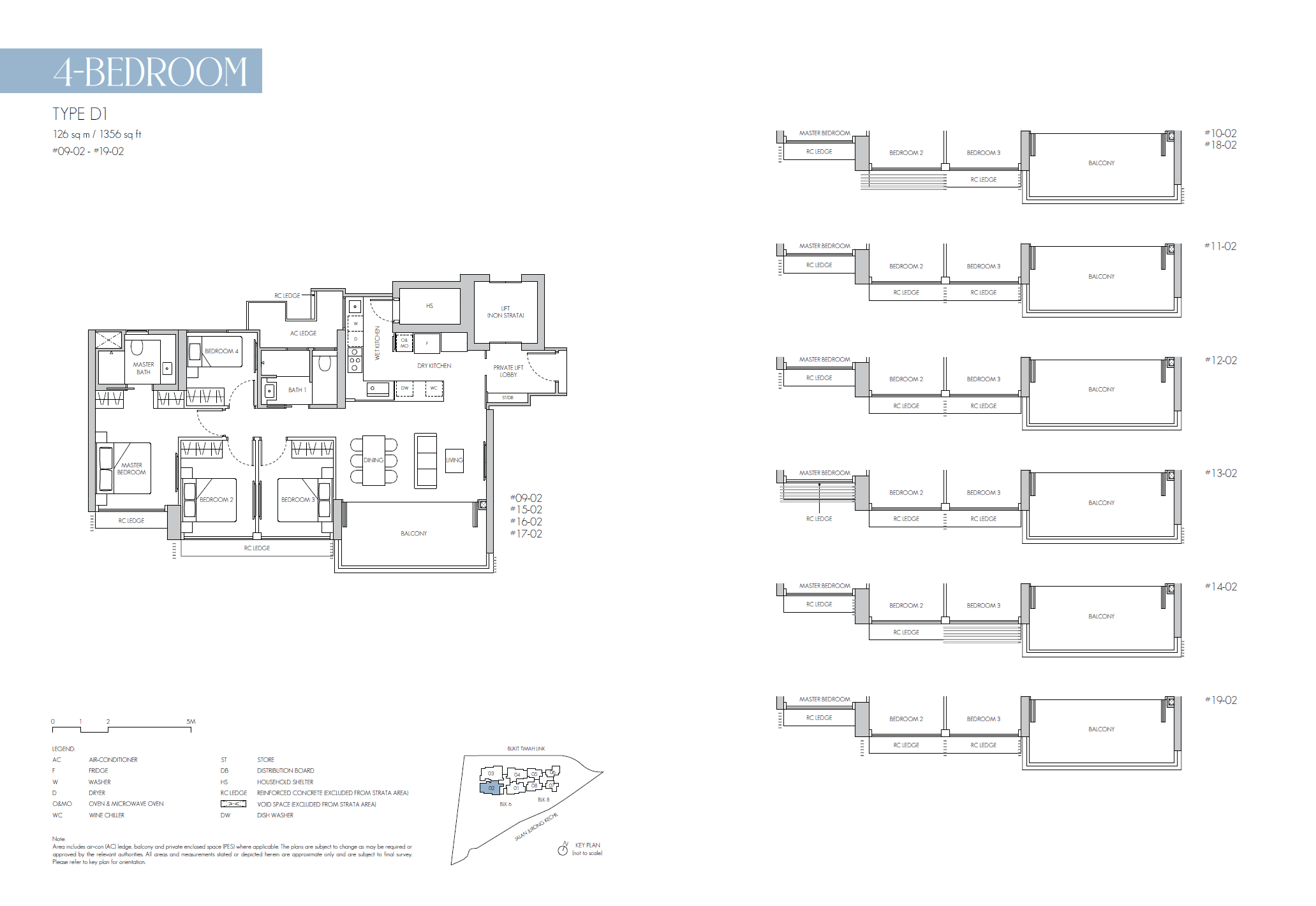 8@BT, floor plan D1 (4 Bedroom)