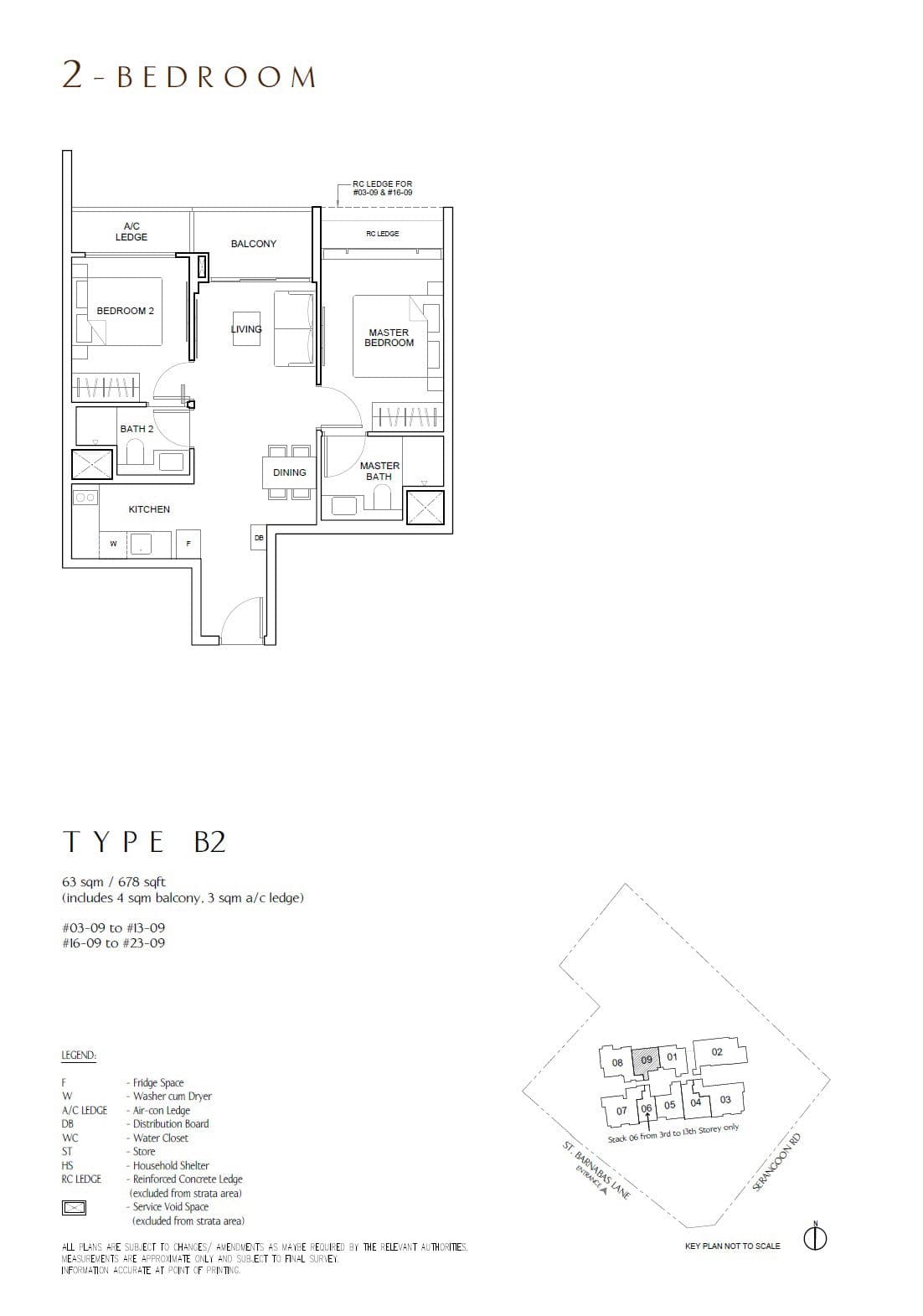 The Arcady at Boon Keng, floor plan B2 (2 Bedroom)