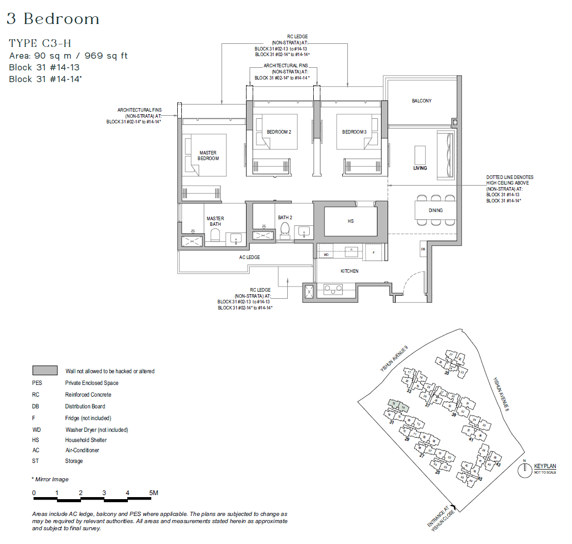 North Gaia, floor plan C3-H (3 Bedroom)