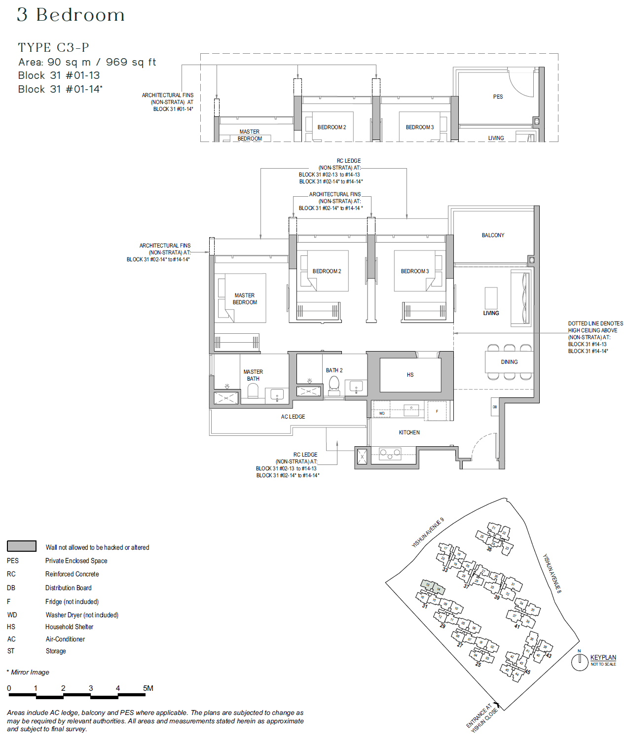 North Gaia, floor plan C3-P (3 Bedroom)