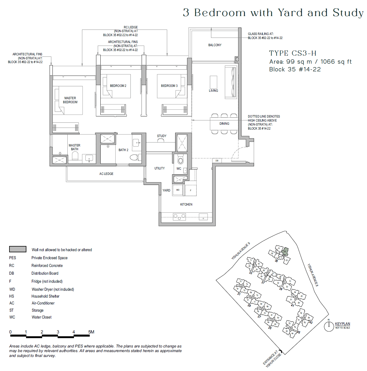 North Gaia, floor plan CS3-H (3 Bedroom + Yard + Study)