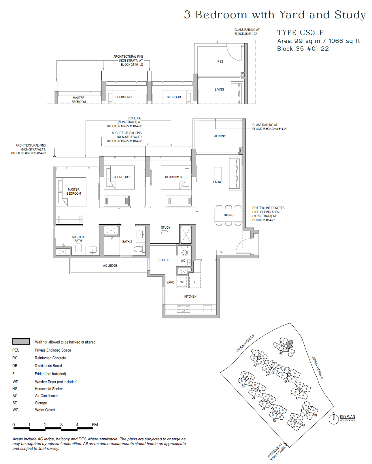 North Gaia, floor plan CS3-P (3 Bedroom + Yard + Study)