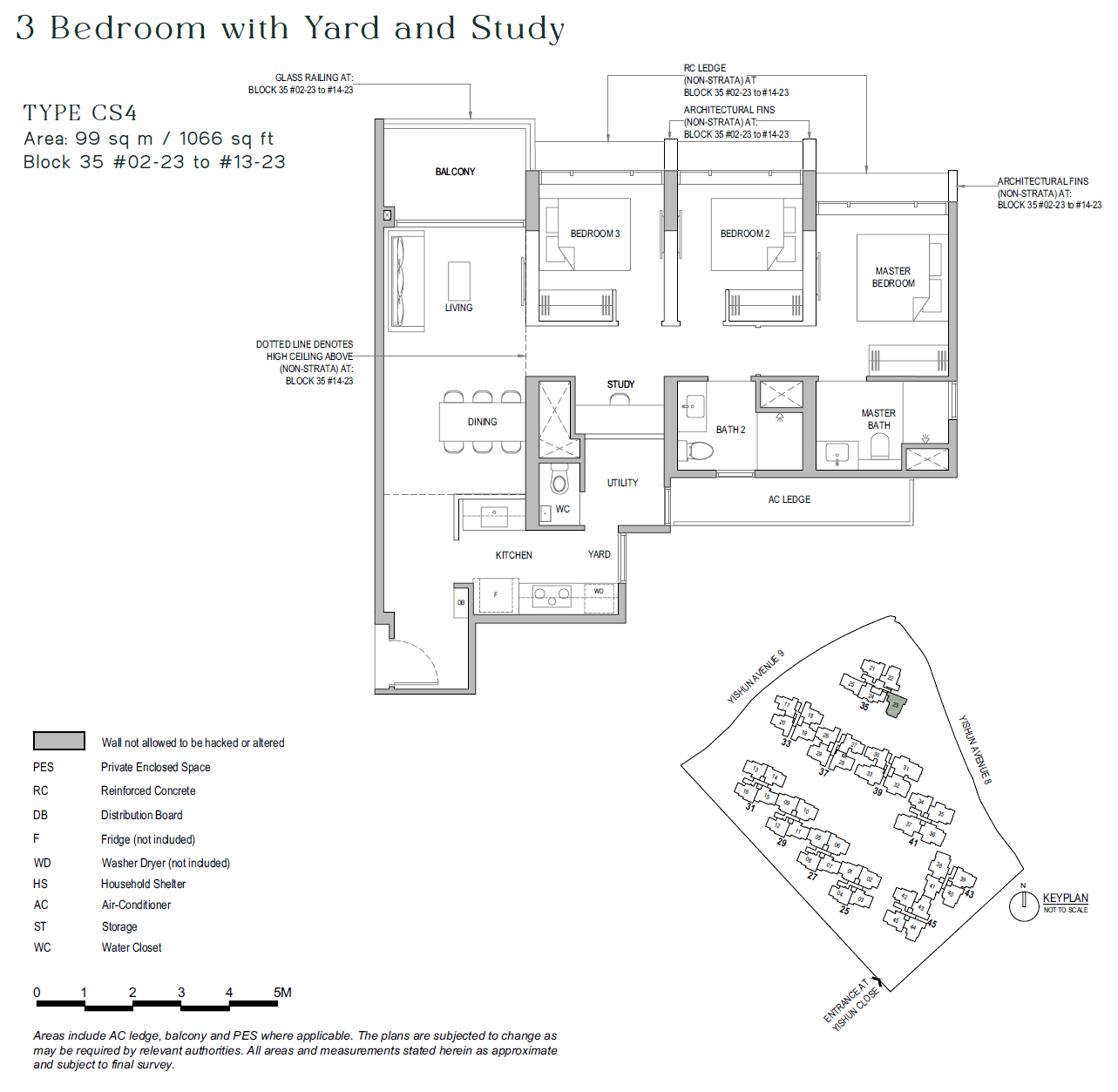 North Gaia, floor plan CS4 (3 Bedroom + Yard + Study)