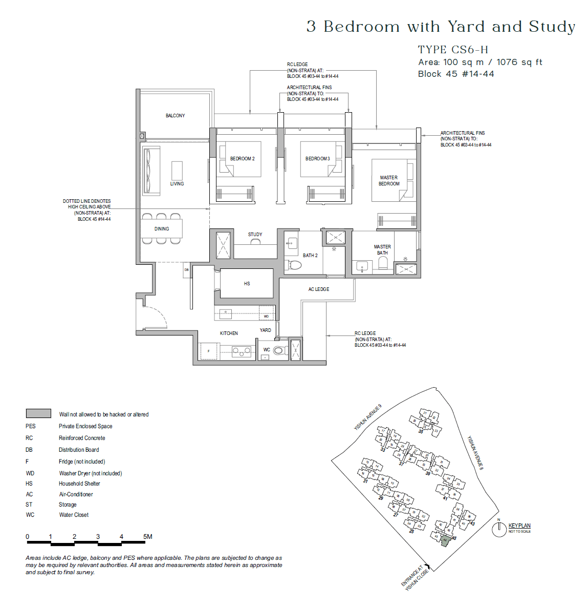 North Gaia, floor plan CS6-H (3 Bedroom + Yard + Study)