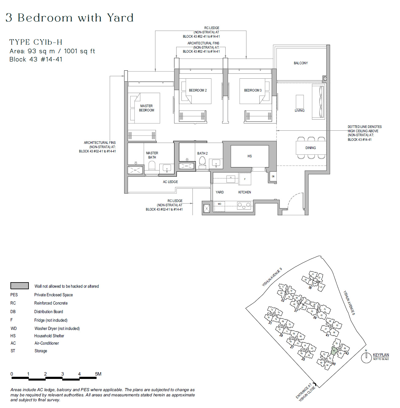 North Gaia, floor plan CY1b-H (3 Bedroom + Yard)