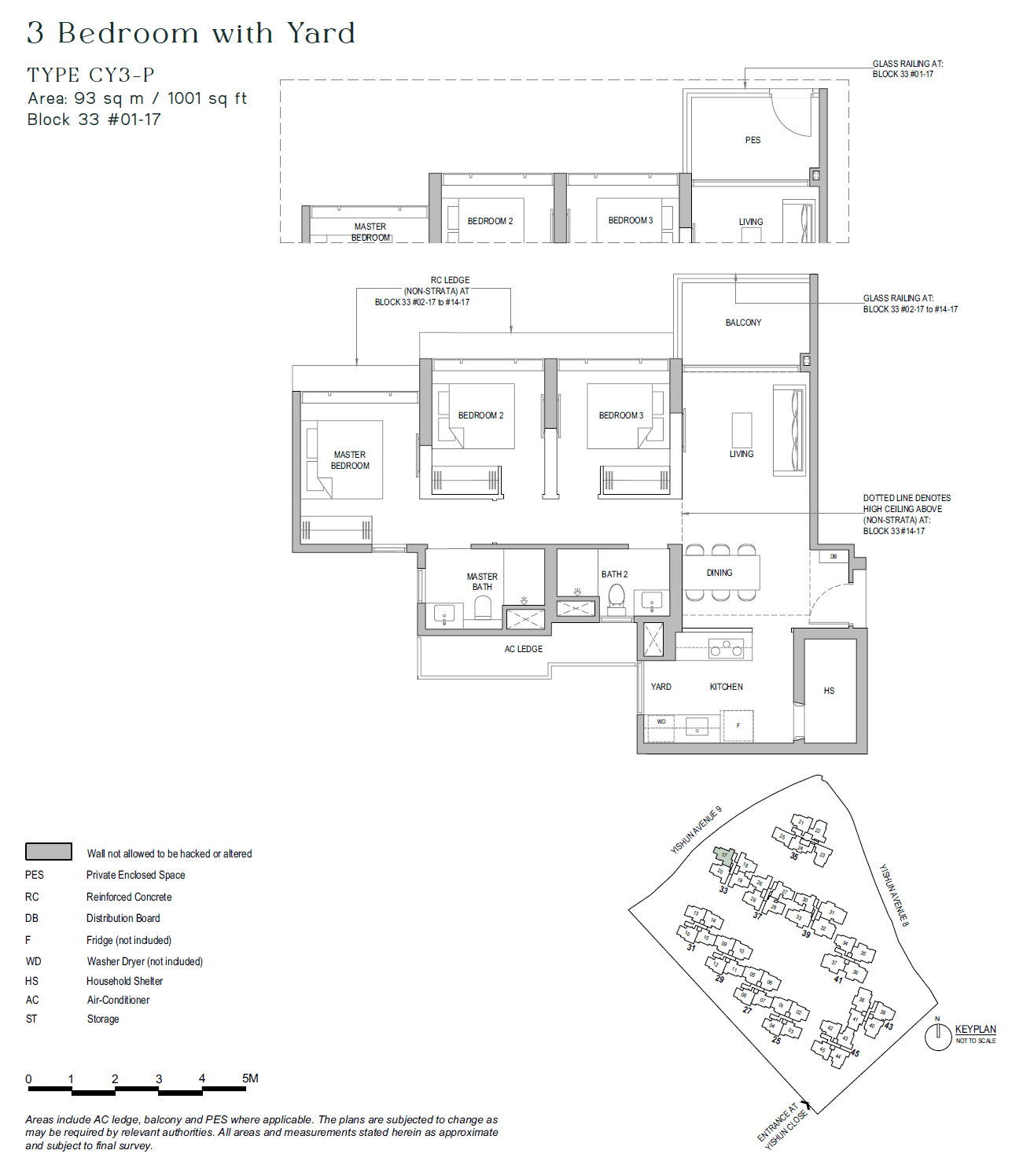 North Gaia, floor plan CY3-P (3 Bedroom + Yard)