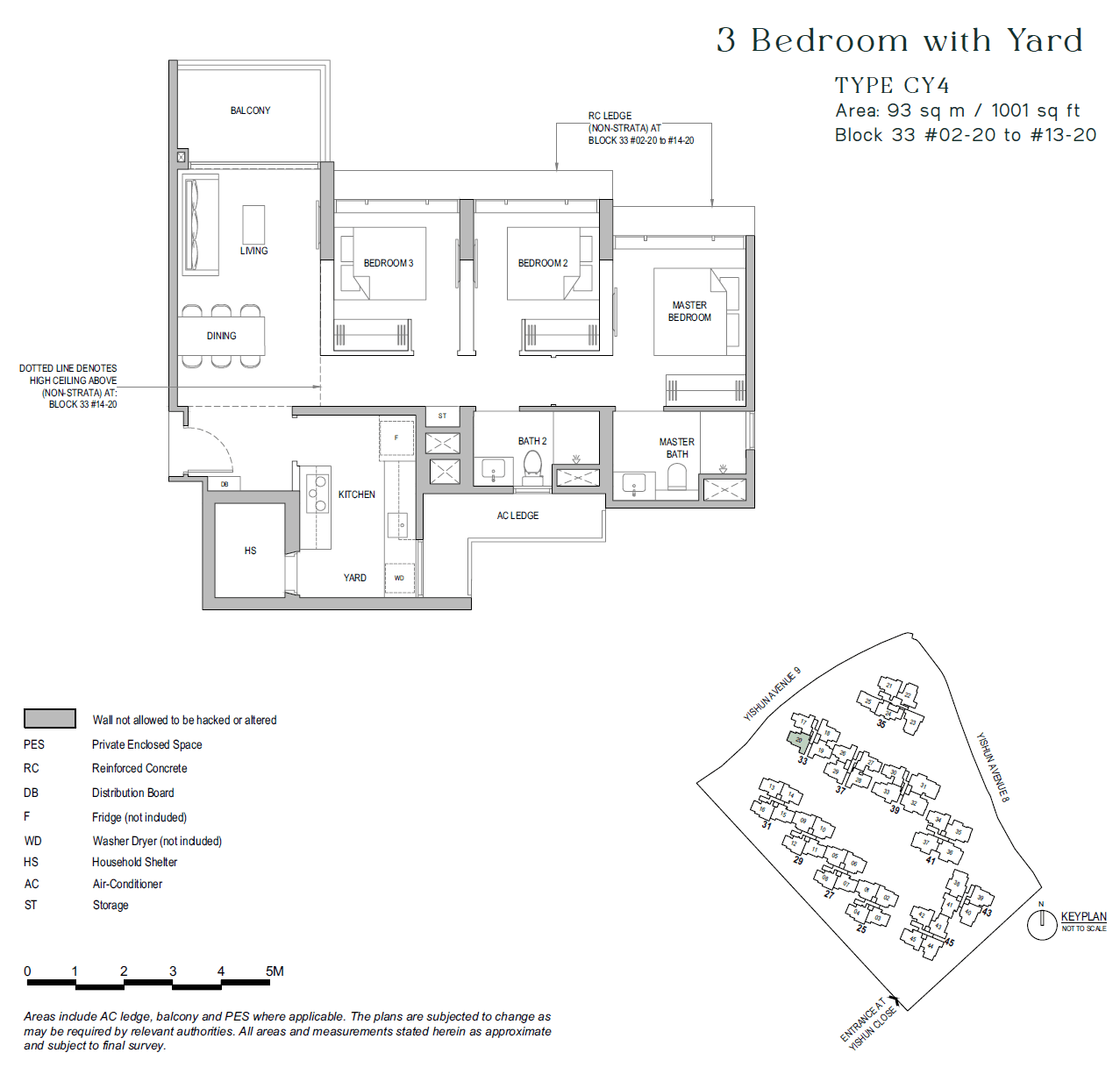 North Gaia, floor plan CY4 (3 Bedroom + Yard)