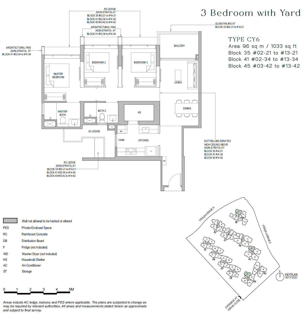North Gaia, floor plan CY6 (3 Bedroom + Yard)