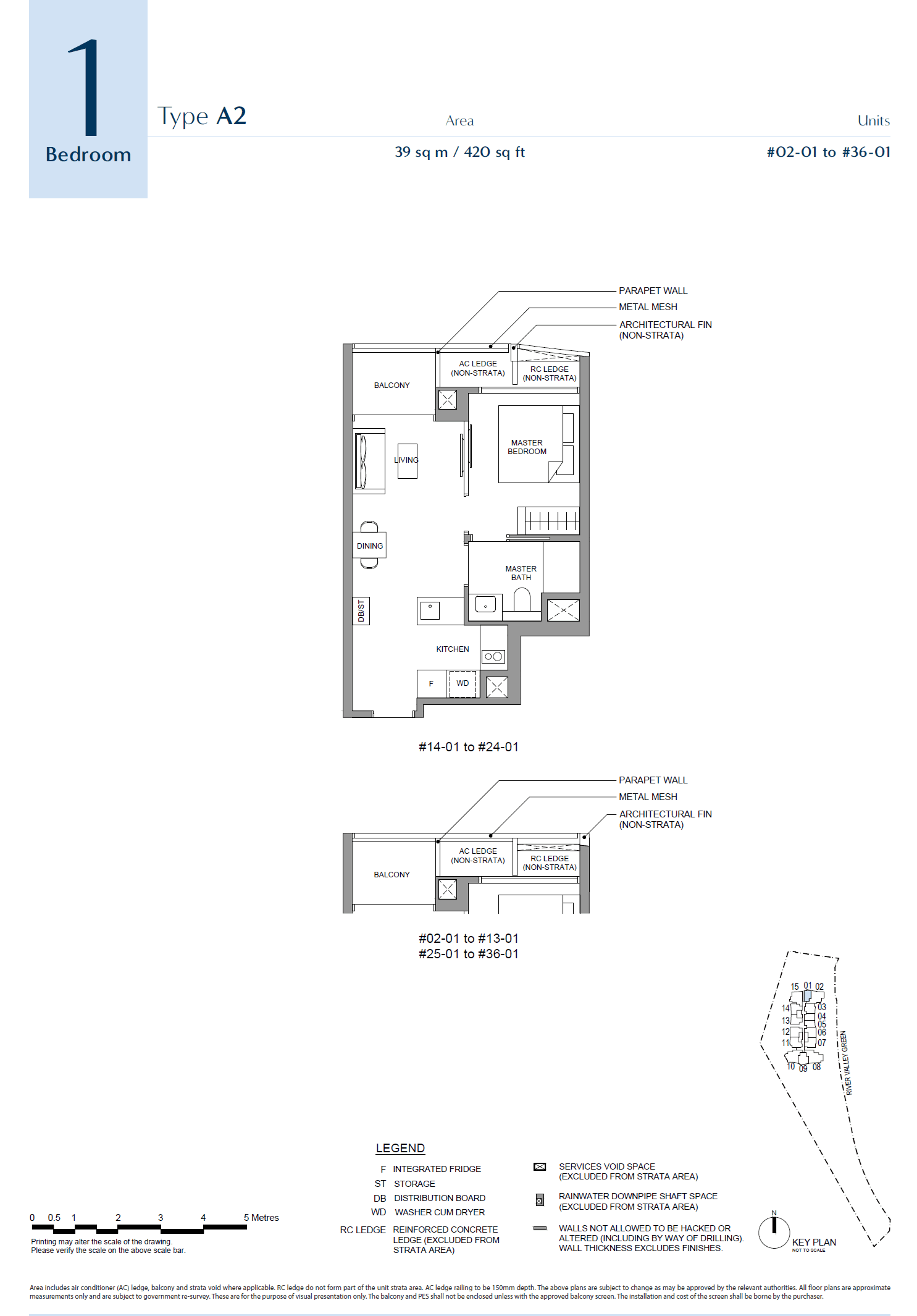 River Green, floor plan A2 (1 Bedroom)