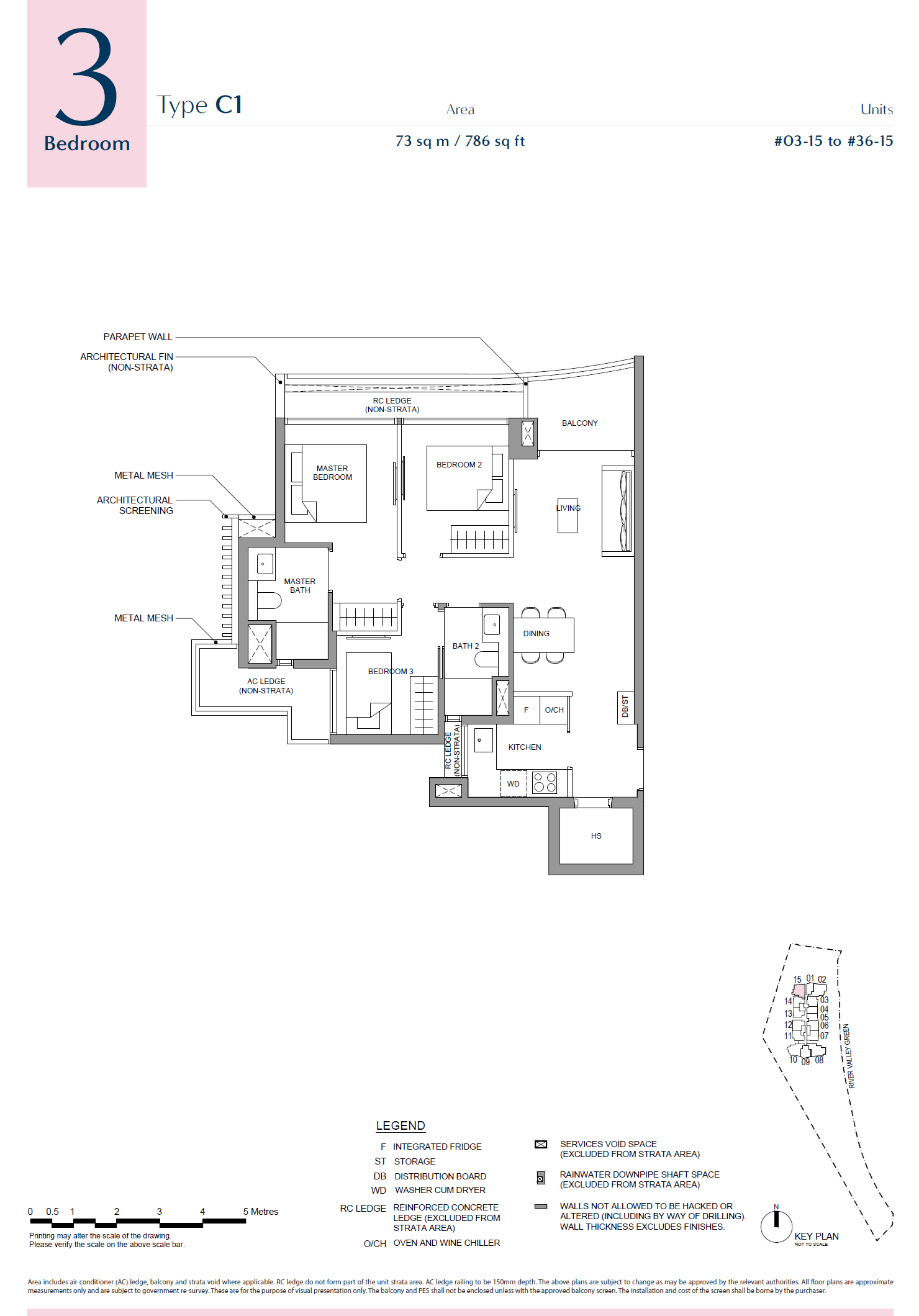 River Green, floor plan C1 (3 Bedroom)