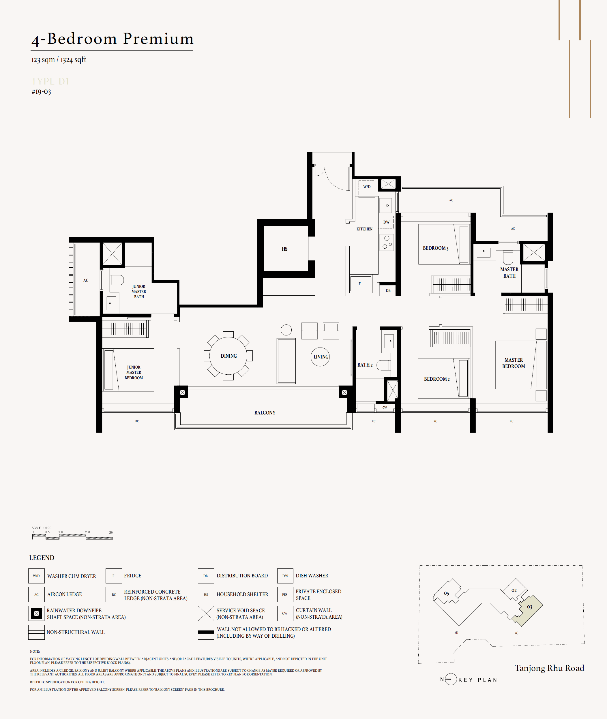Arina East Residences, floor plan D1 (4 Bedroom Premium)