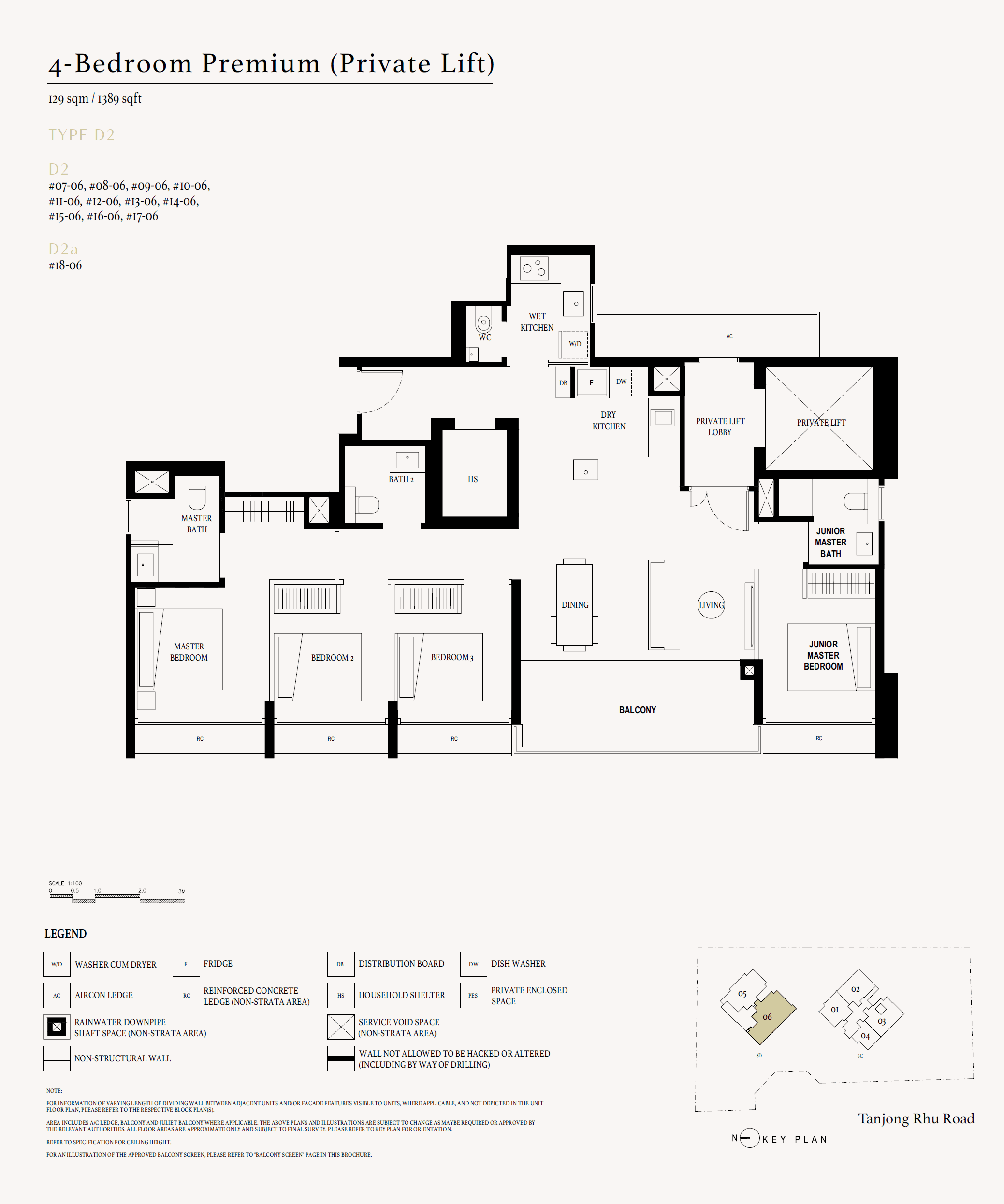 Arina East Residences, floor plan D2 (4 Bedroom Premium (Private Lift))