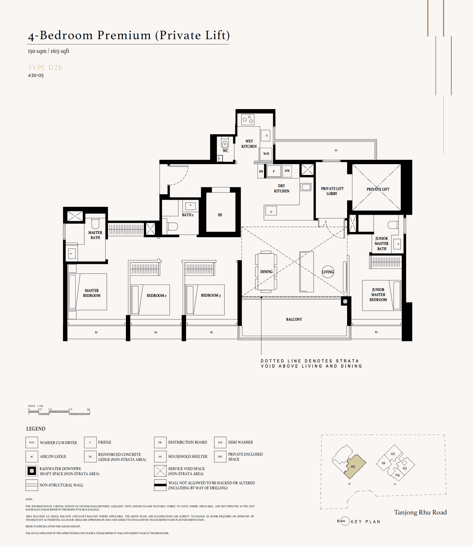 Arina East Residences, floor plan D2b (4 Bedroom Premium (Private Lift))