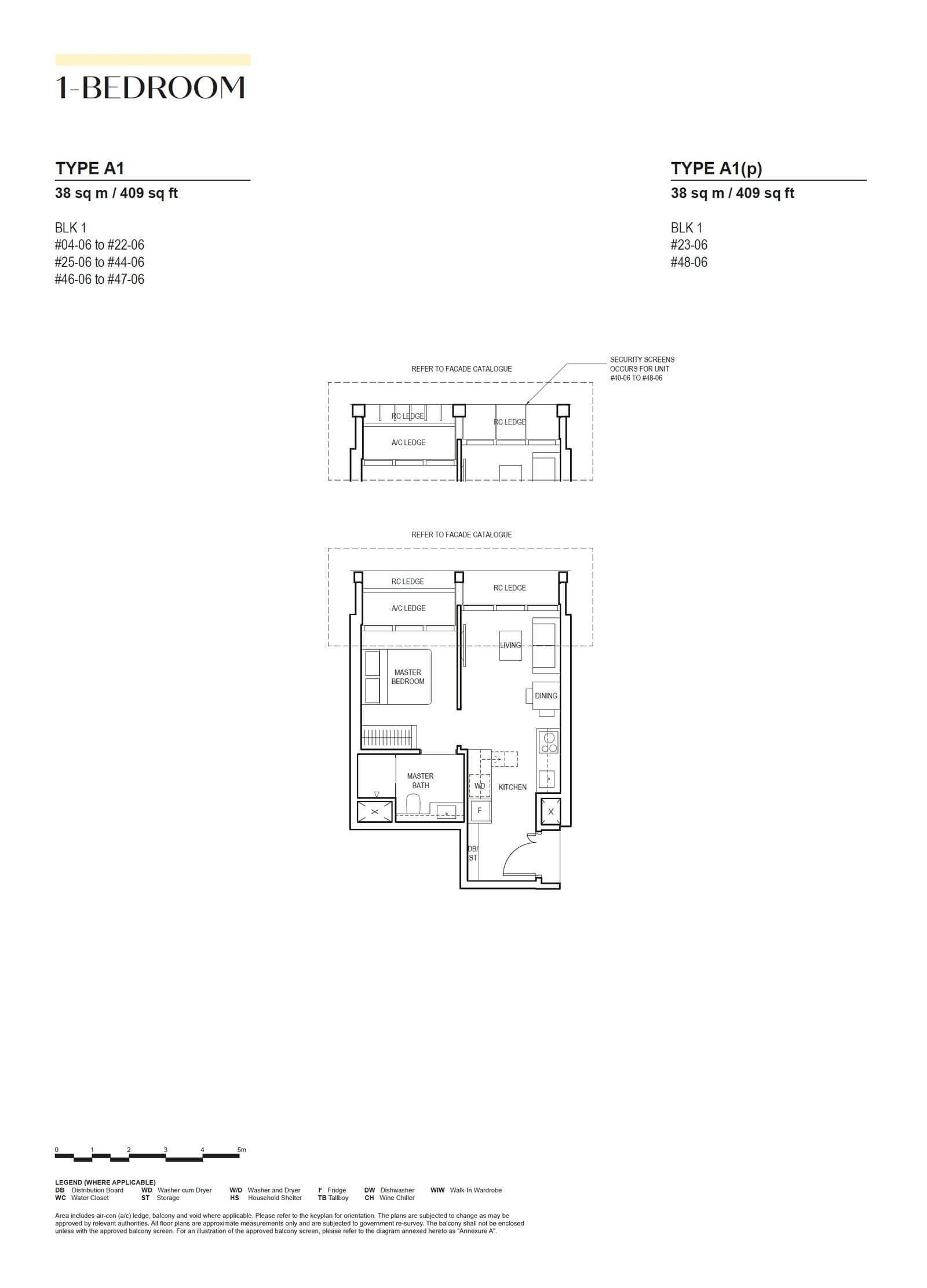 Canninghill Piers, floor plan A1 (1 Bedroom)