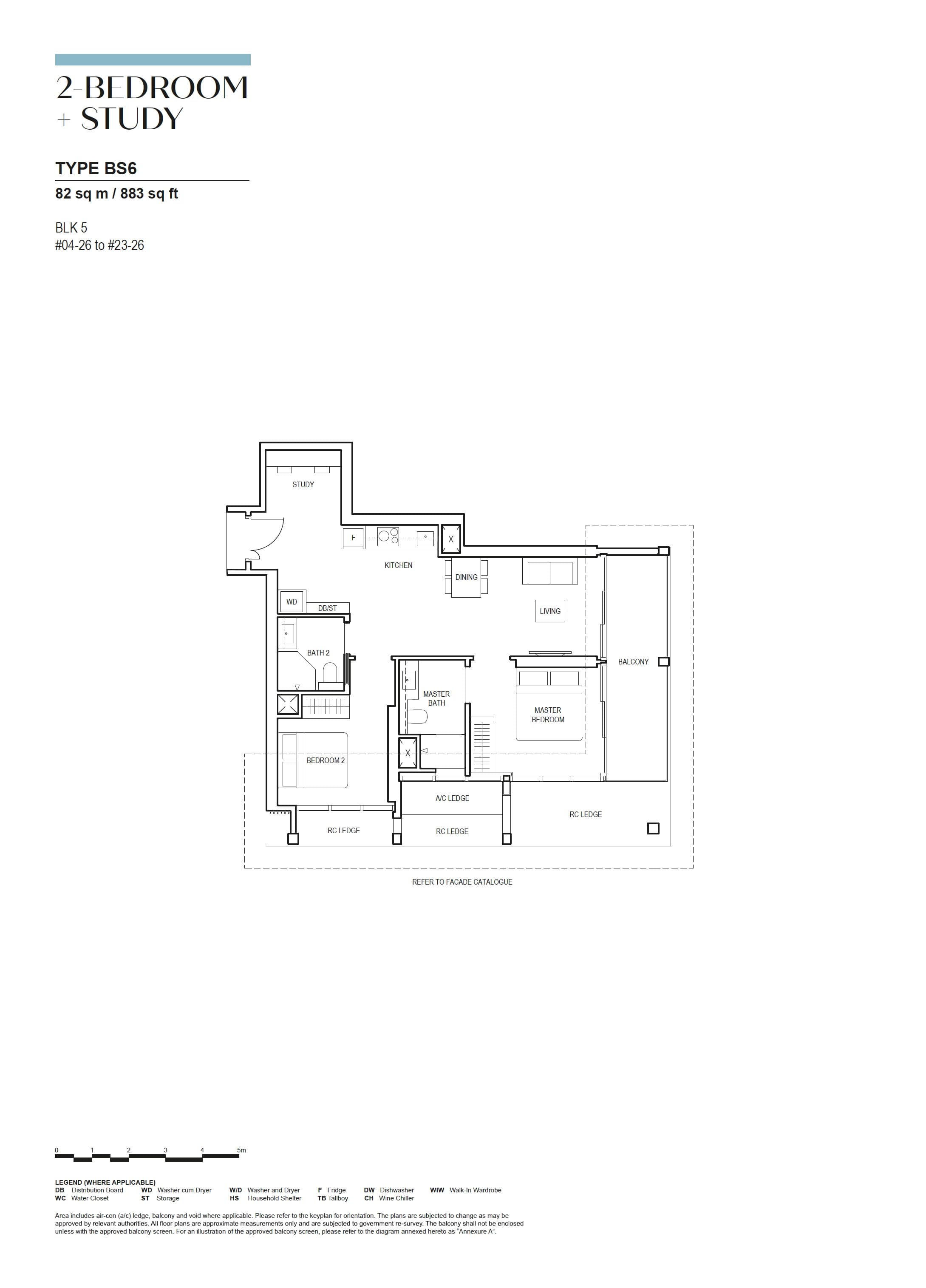 Canninghill Piers, floor plan BS6 (2 Bedroom + Study)