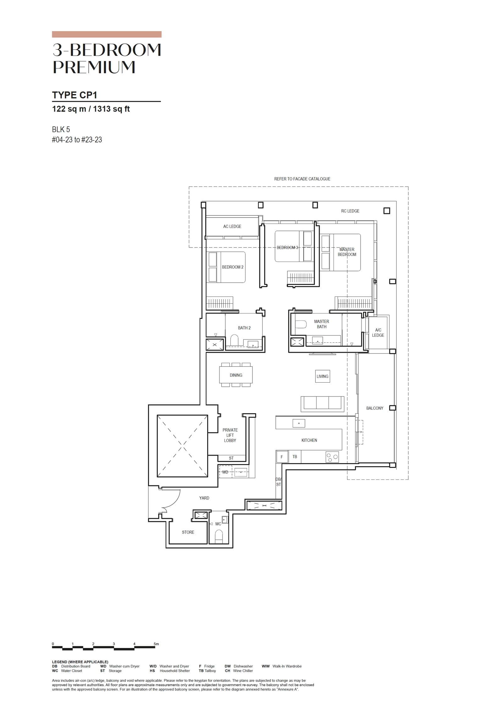 Canninghill Piers, floor plan CP1 (3 Bedroom Premium)