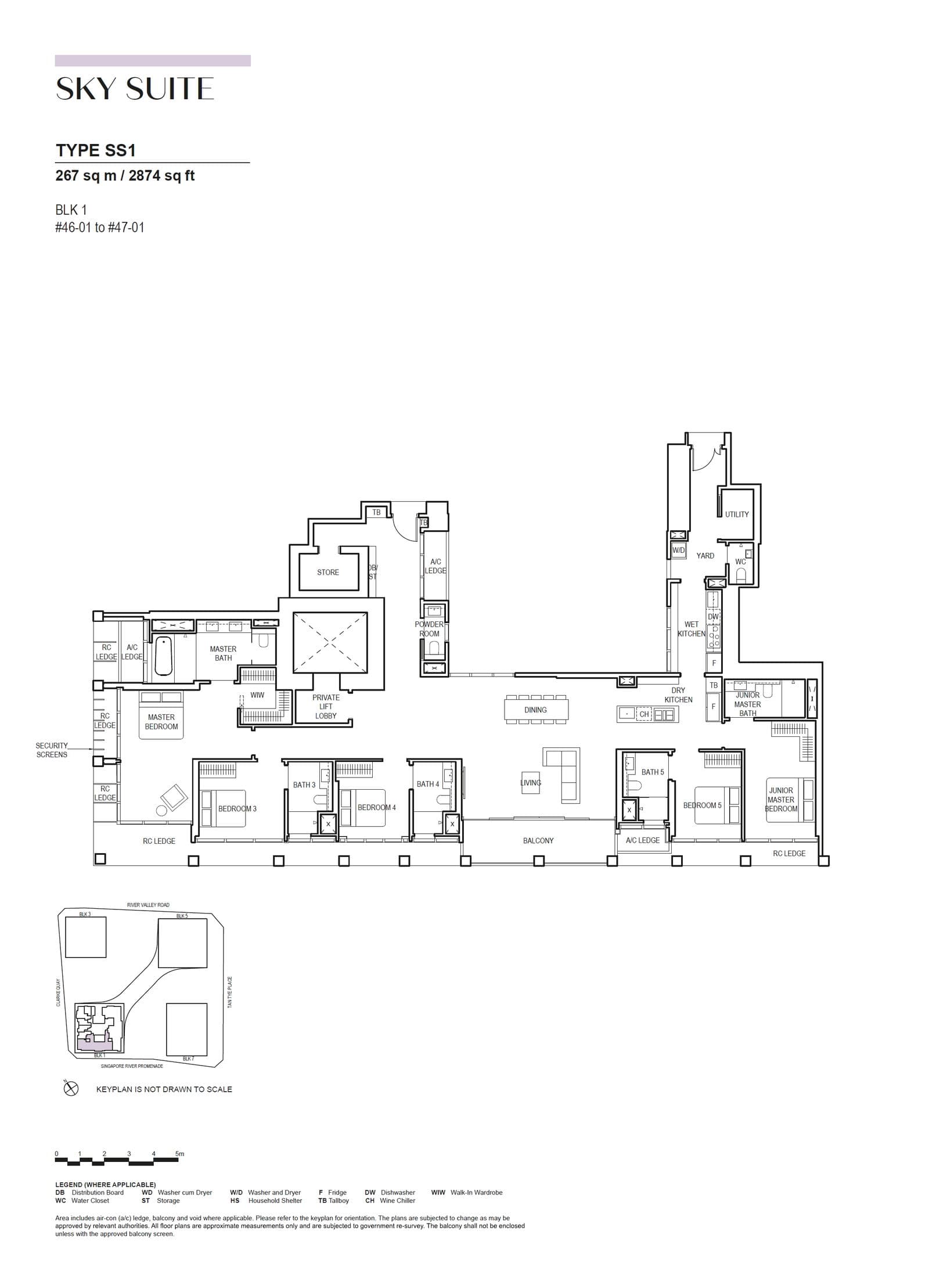 Canninghill Piers, floor plan SS1 (Sky Suite)