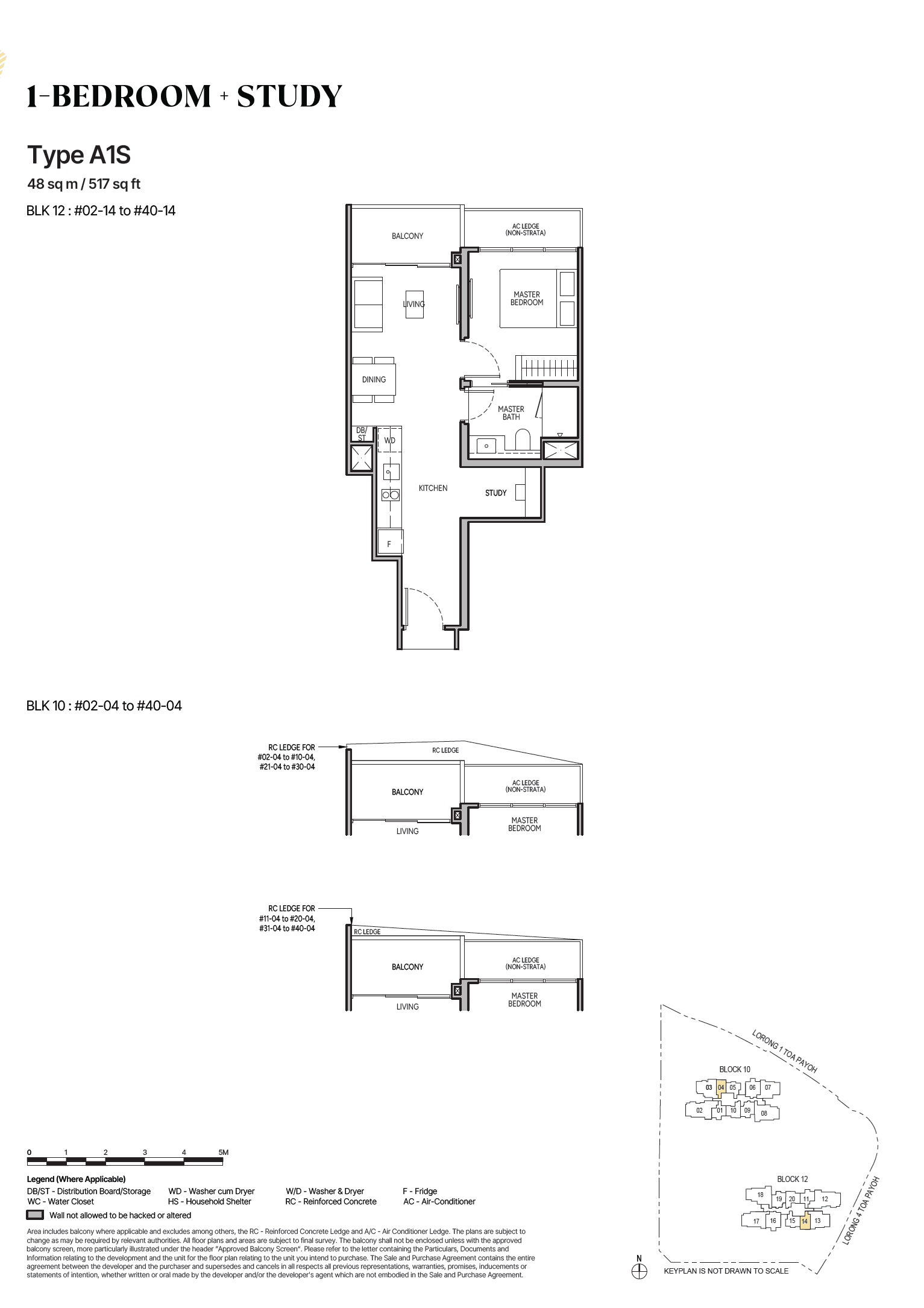 The Orie, floor plan A1S (1 Bedroom + Study)