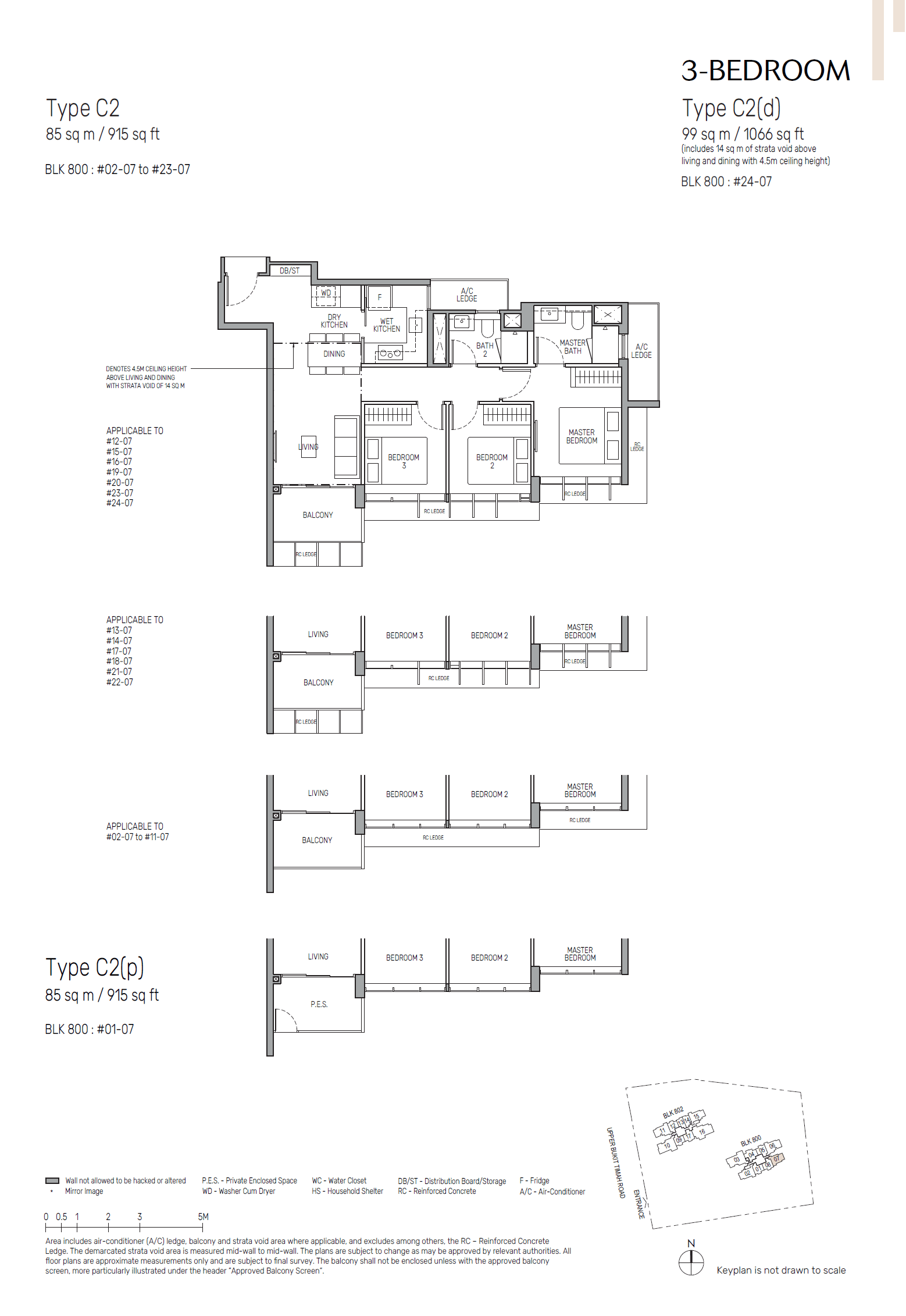 The Myst, floor plan C2 (3 Bedroom)