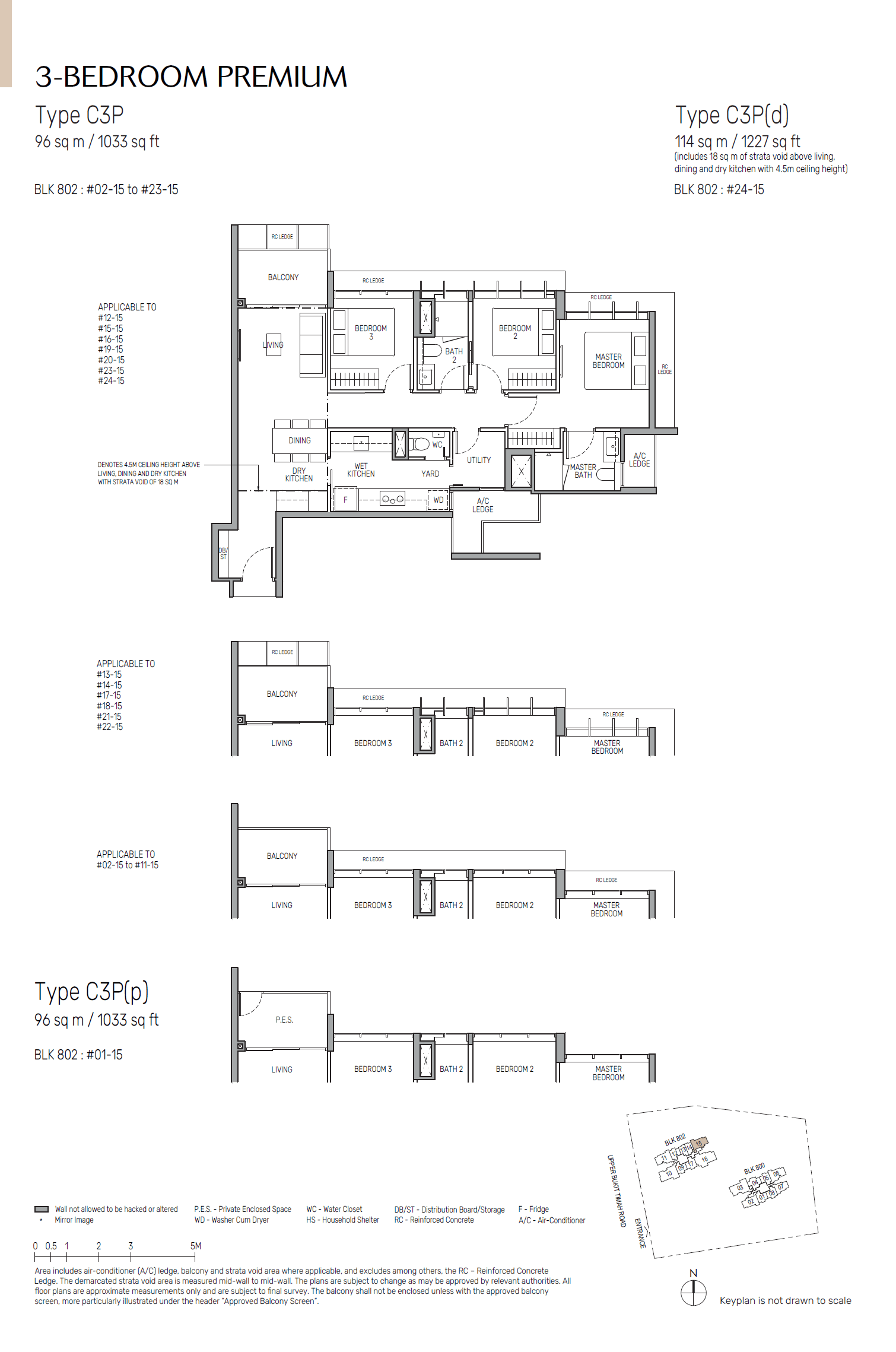 The Myst, floor plan C3P (3 Bedroom Premium)