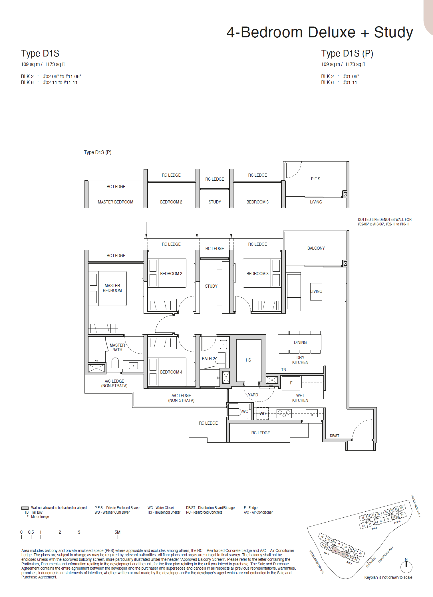 Norwood Grand, floor plan D1S (4 Bedroom Deluxe + Study)