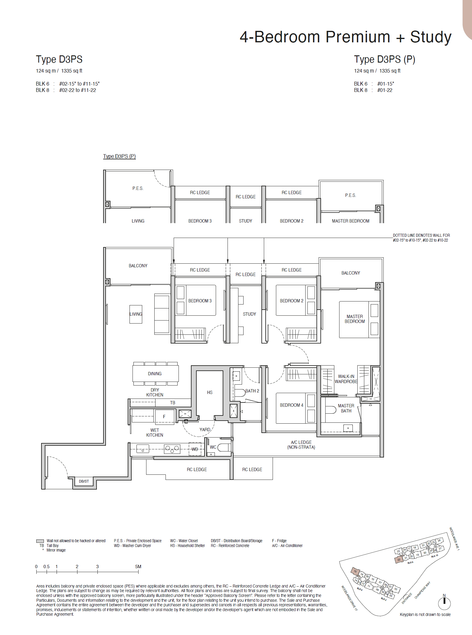 Norwood Grand, floor plan D3PS (4 Bedroom Premium + Study)