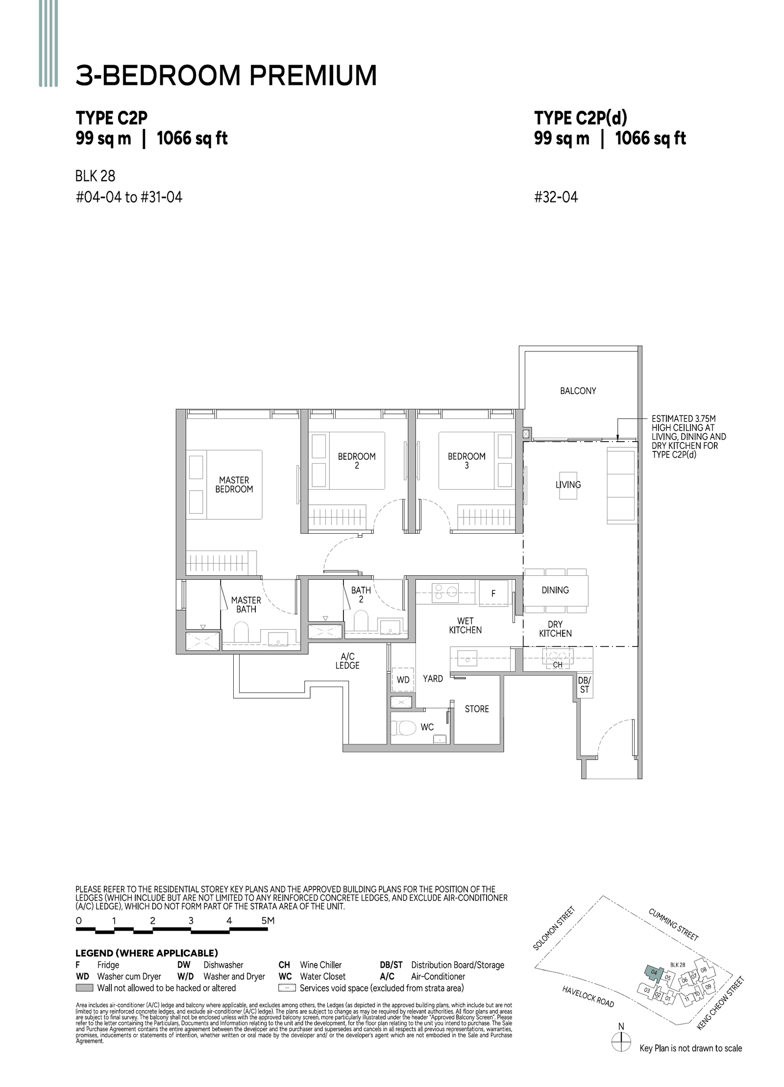 Union Square Residences, floor plan C2P (3 Bedroom Premium)