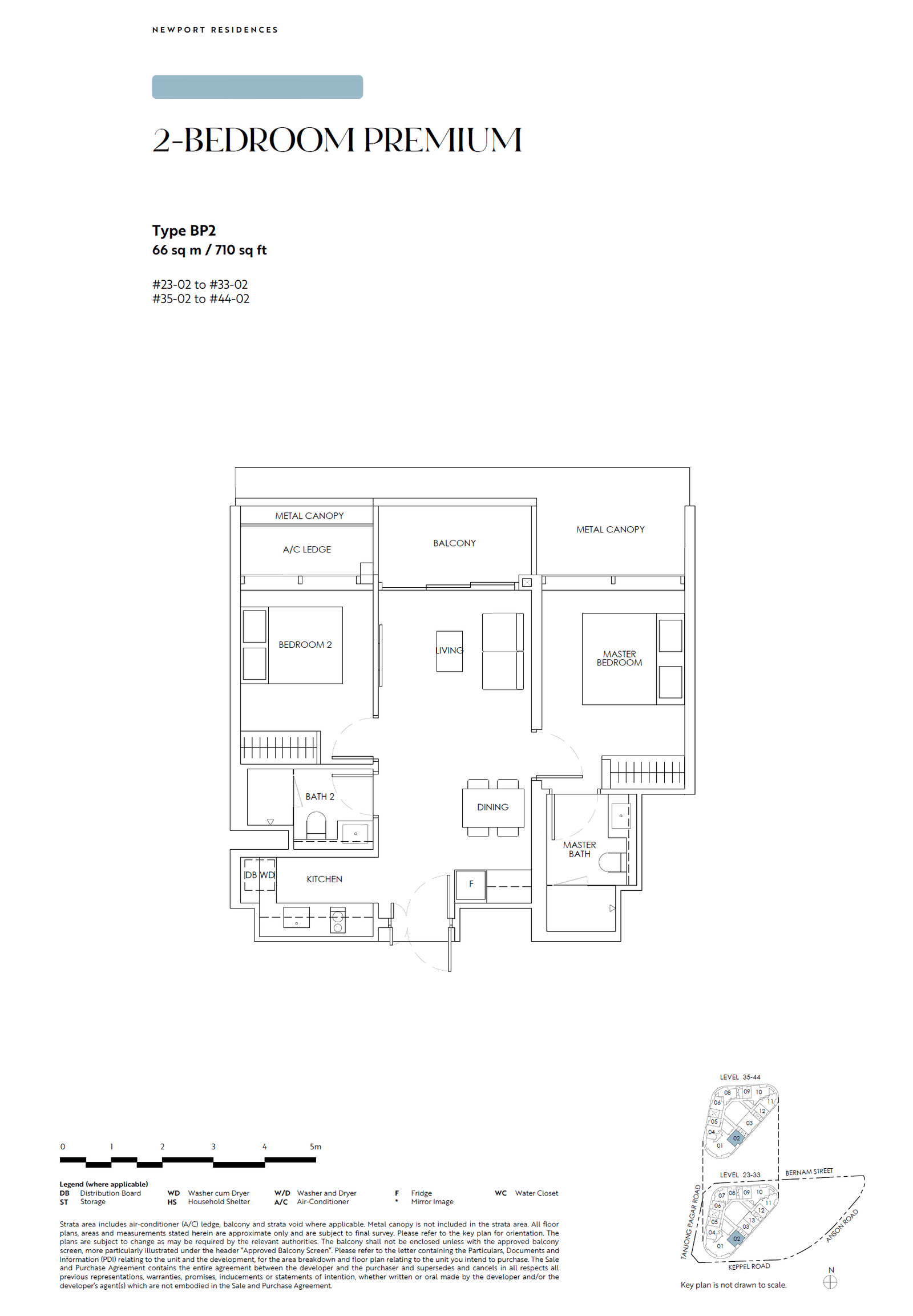 Newport Residences, floor plan BP2 (2 Bedroom Premium)