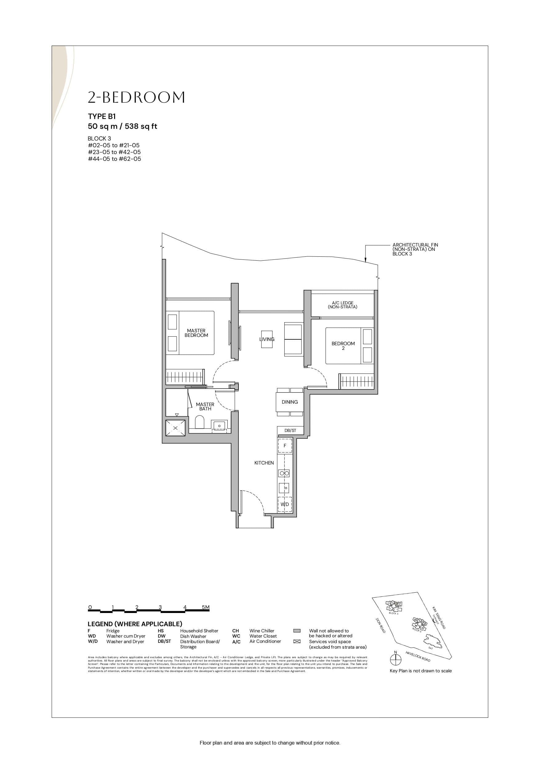 Zyon Grand, floor plan B1 (2 Bedroom)