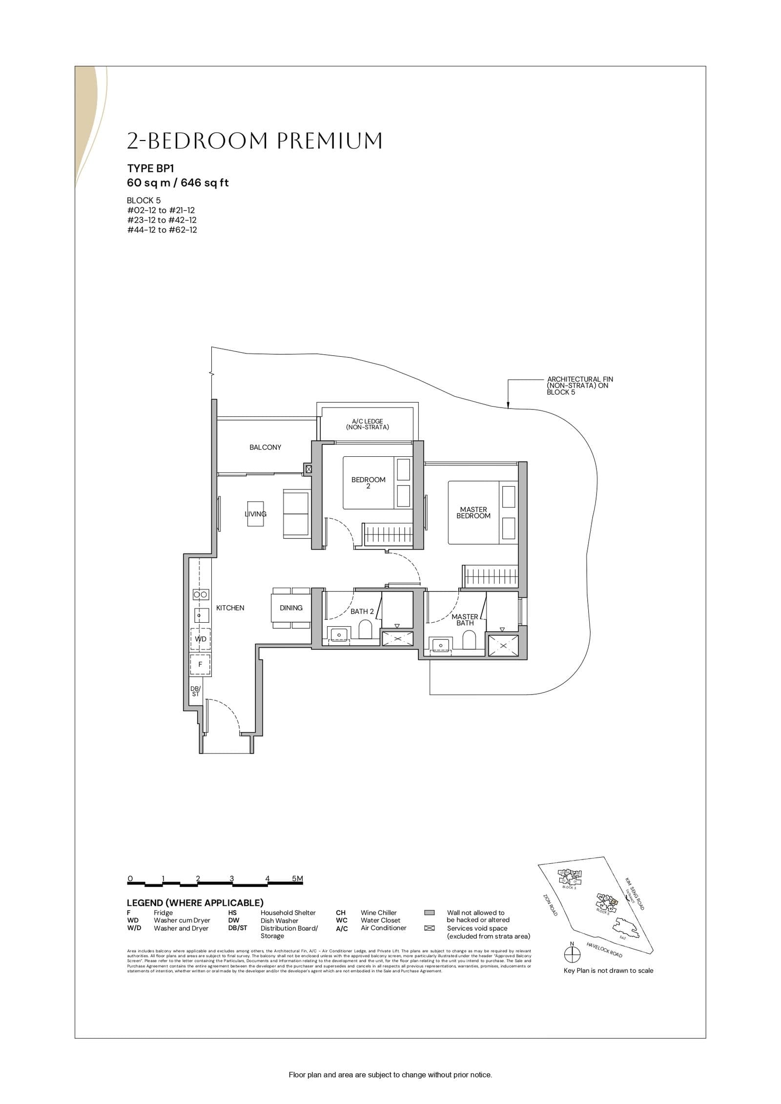 Zyon Grand, floor plan BP1 (2 Bedroom Premium)