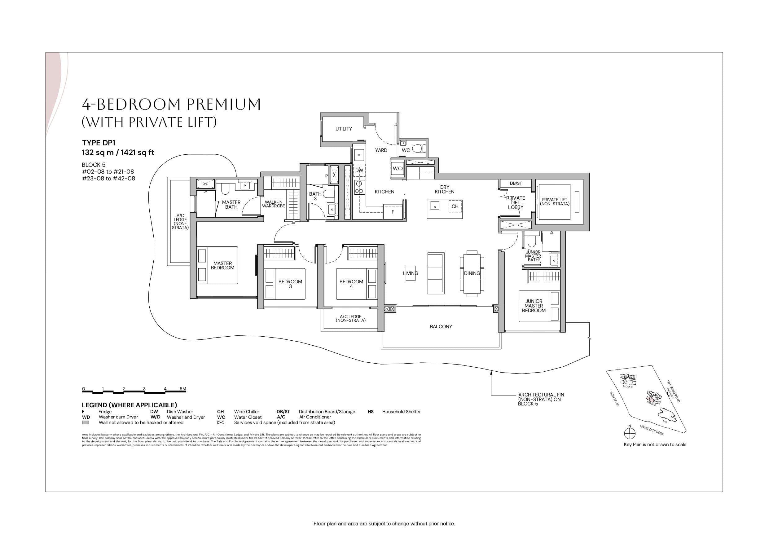 Zyon Grand, floor plan DP1 (4 Bedroom Premium (with Private Lift))