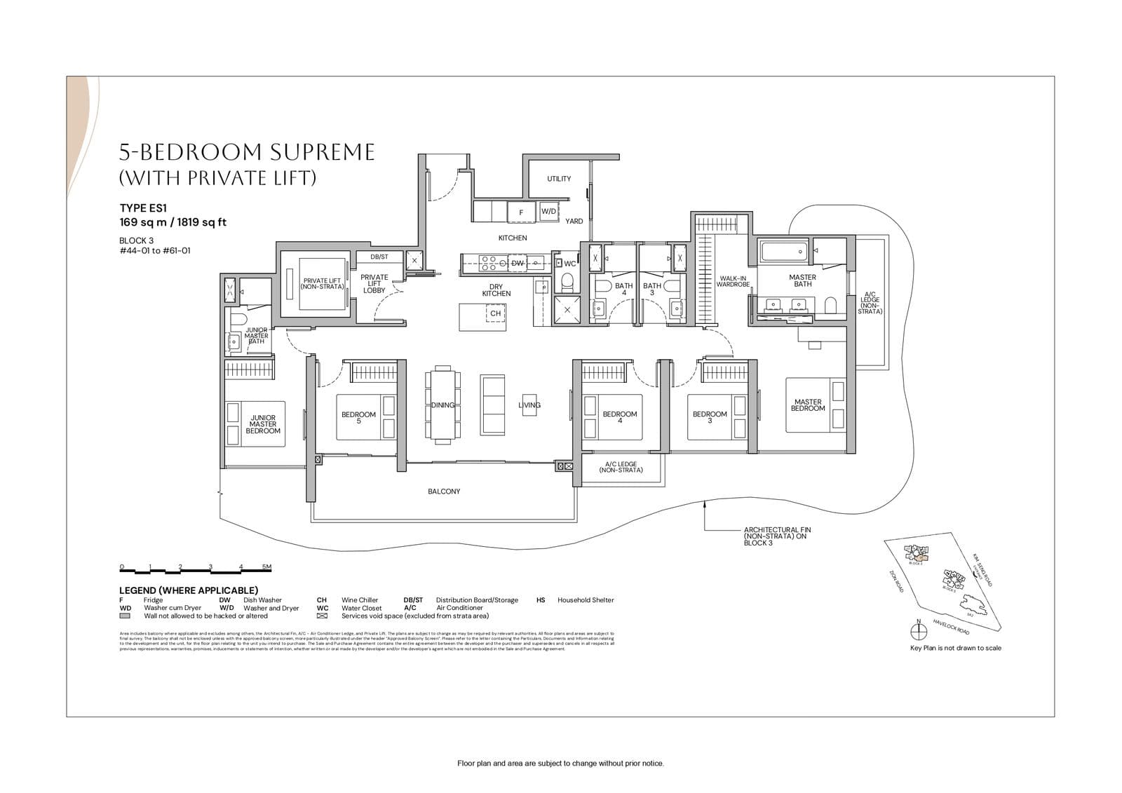Zyon Grand, floor plan ES1 (5 Bedroom Supreme (with Private Lift))