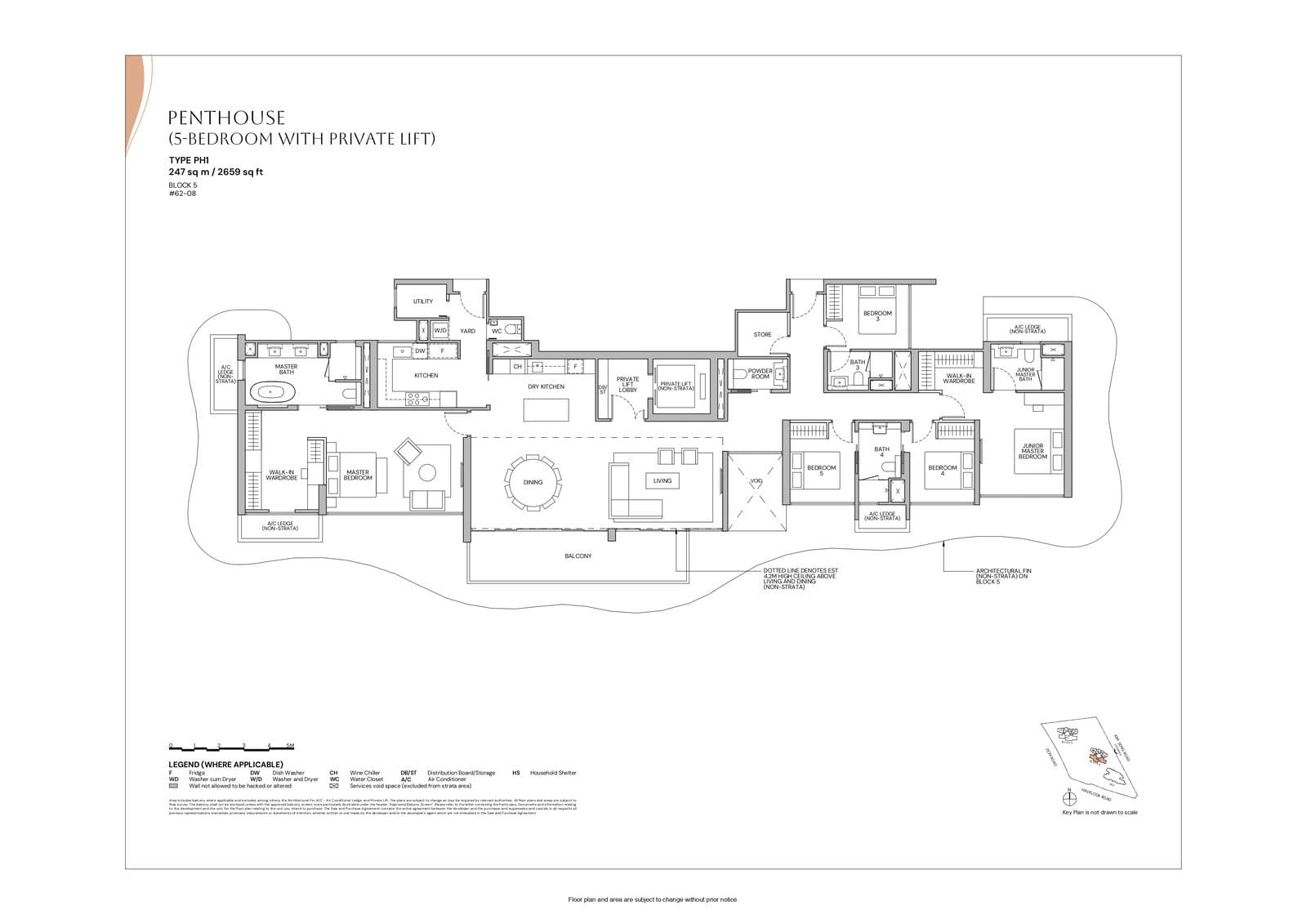 Zyon Grand, floor plan PH1 (Penthouse (5 Bedroom with Private Lift))