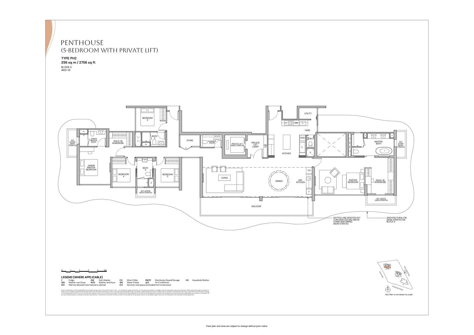 Zyon Grand, floor plan PH2 (Penthouse (5 Bedroom with Private Lift))