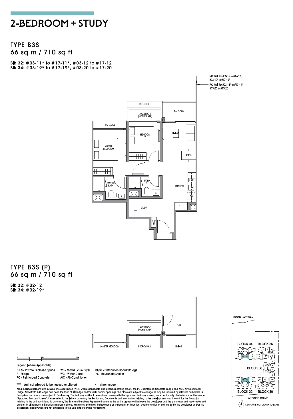 Lucerne Grand, floor plan B3S (2 Bedroom + Study)