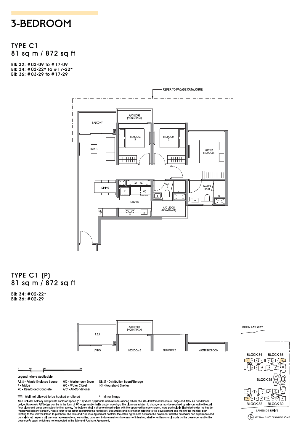 Lucerne Grand, floor plan C1 (3 Bedroom)