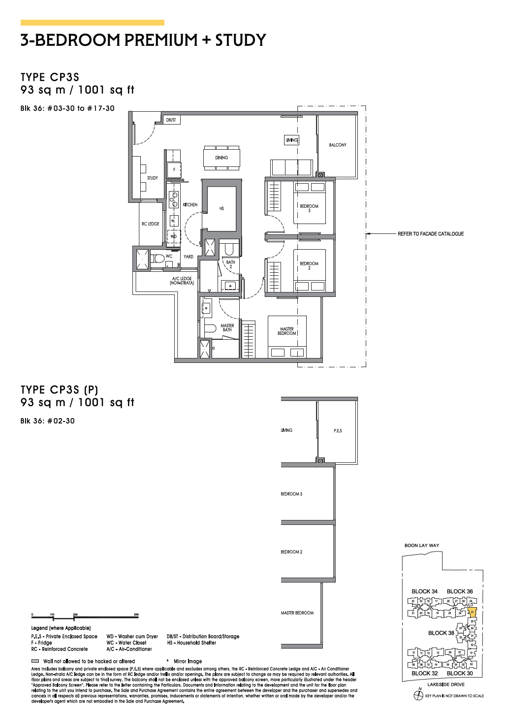 Lucerne Grand, floor plan CP3S (3 Bedroom Premium + Study)