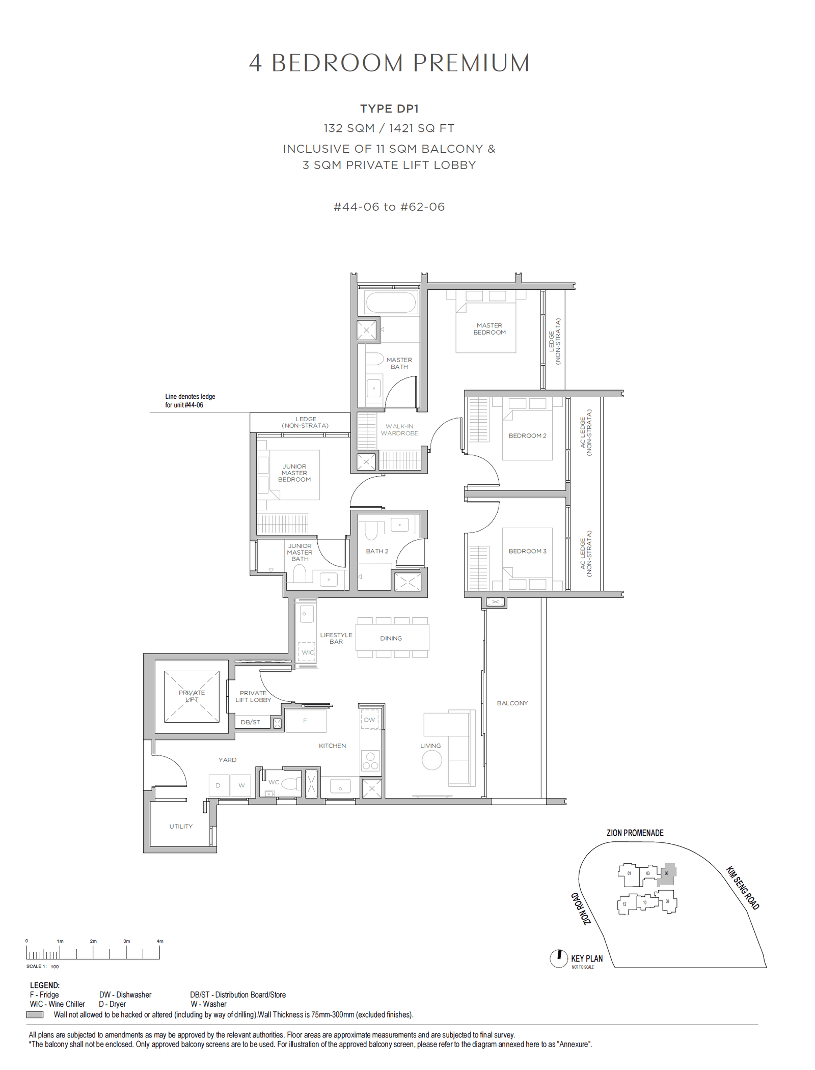 Promenade Peak, floor plan DP1 (4 Bedroom Premium (with Private Lift))