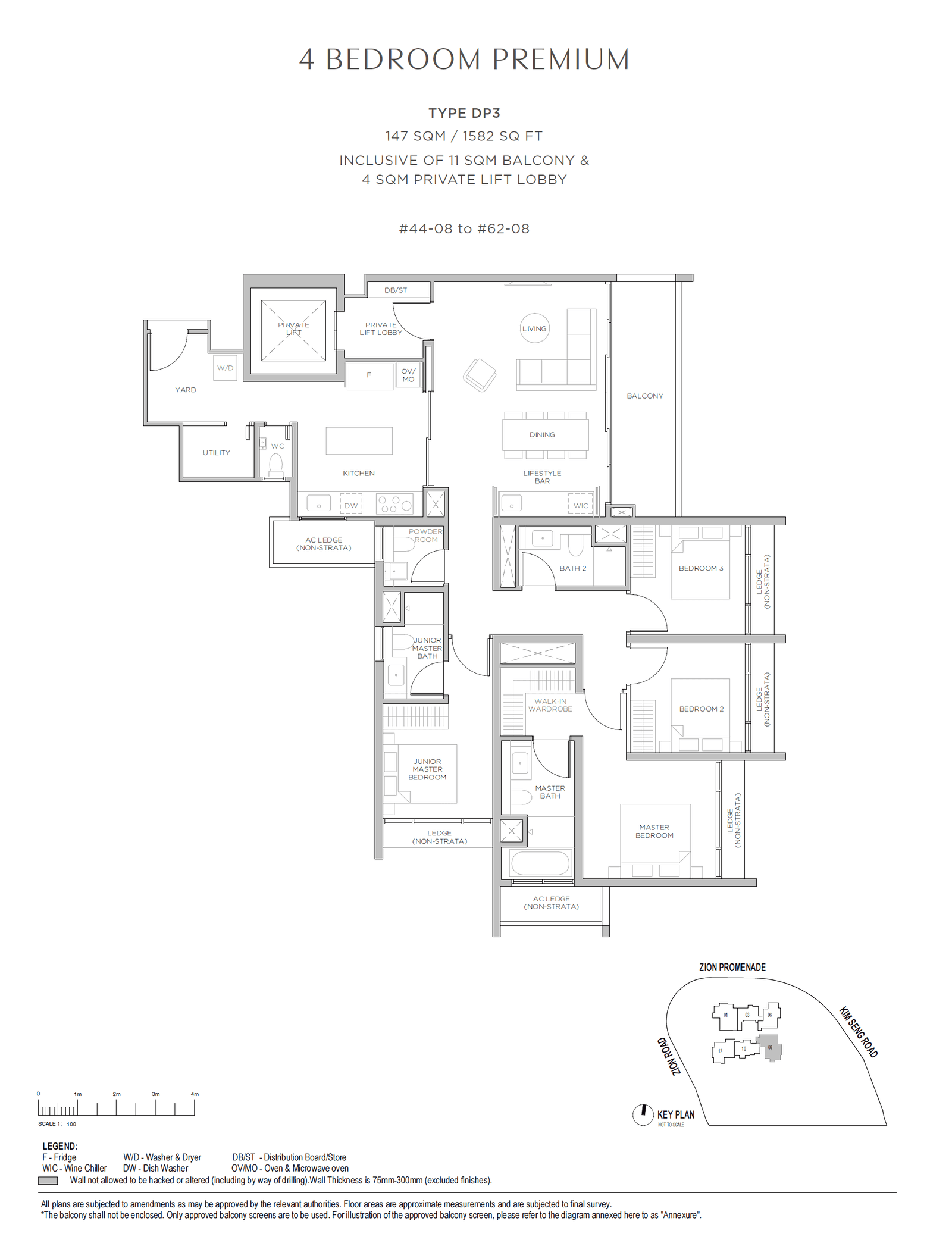 Promenade Peak, floor plan DP3 (4 Bedroom Premium (with Private Lift))