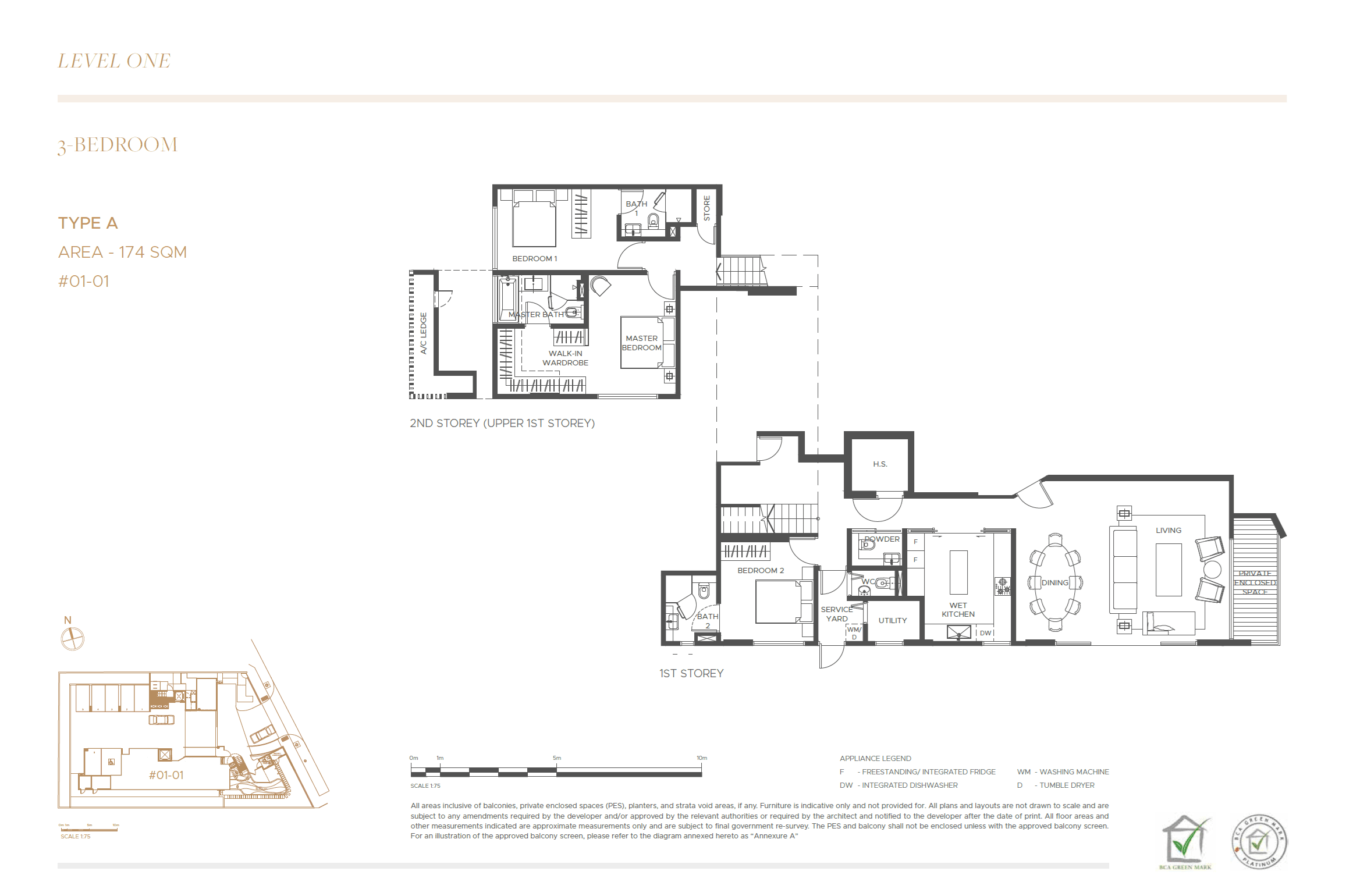 The Giverny Residences, floor plan A (3 Bedroom)