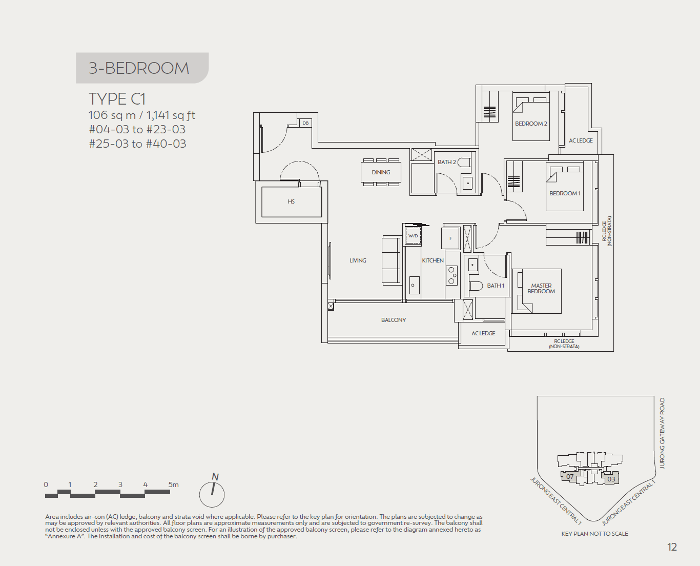 Jden, floor plan C1 (3 Bedroom)
