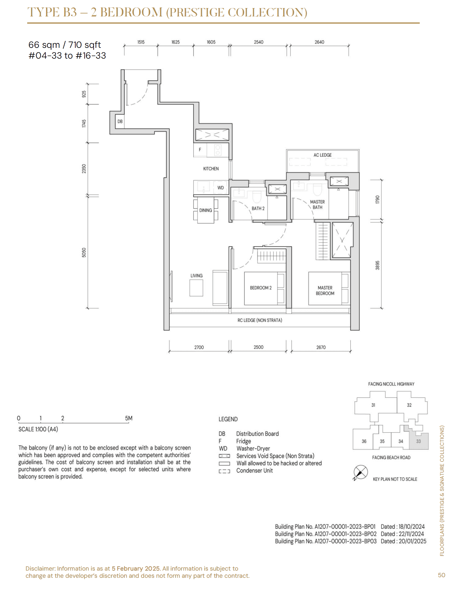 Aurea, floor plan B3 (2 Bedroom)