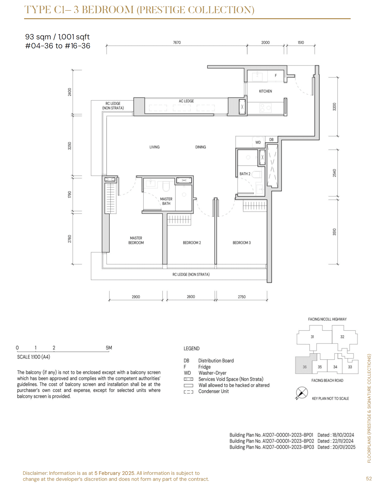 Aurea, floor plan C1 (3 Bedroom)