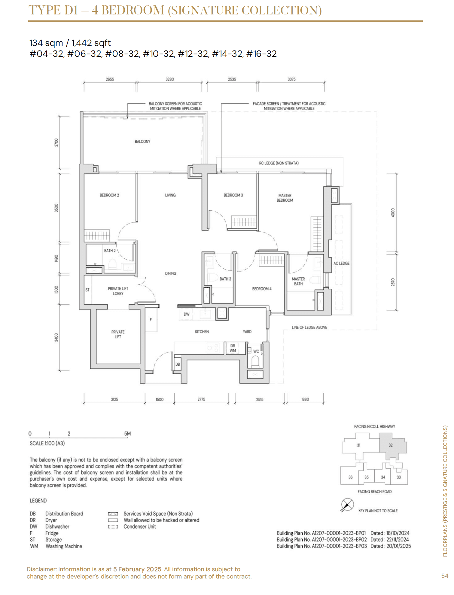 Aurea, floor plan D1 (4 Bedroom)