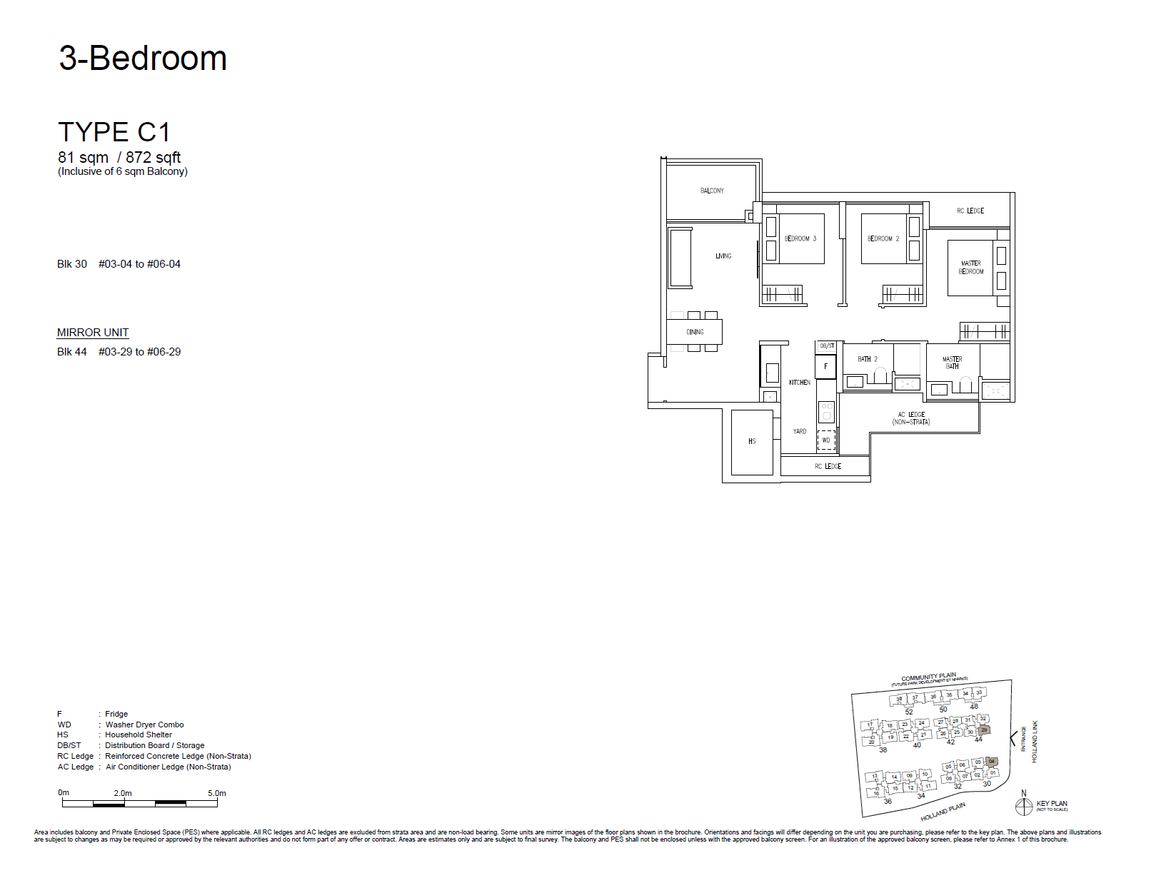 Amberwood At Holland, floor plan C1 (3 Bedroom)