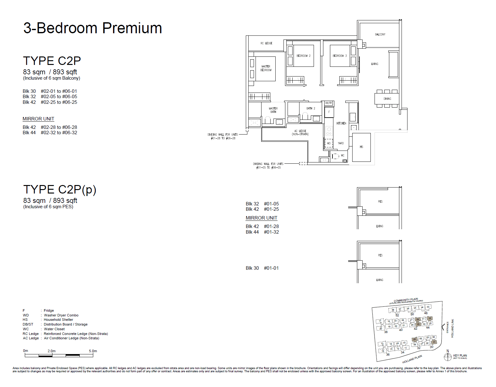 Amberwood At Holland, floor plan C2P (3 Bedroom Premium)