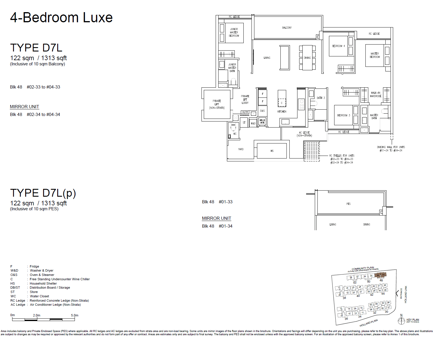Amberwood At Holland, floor plan D7L (4 Bedroom Luxe)