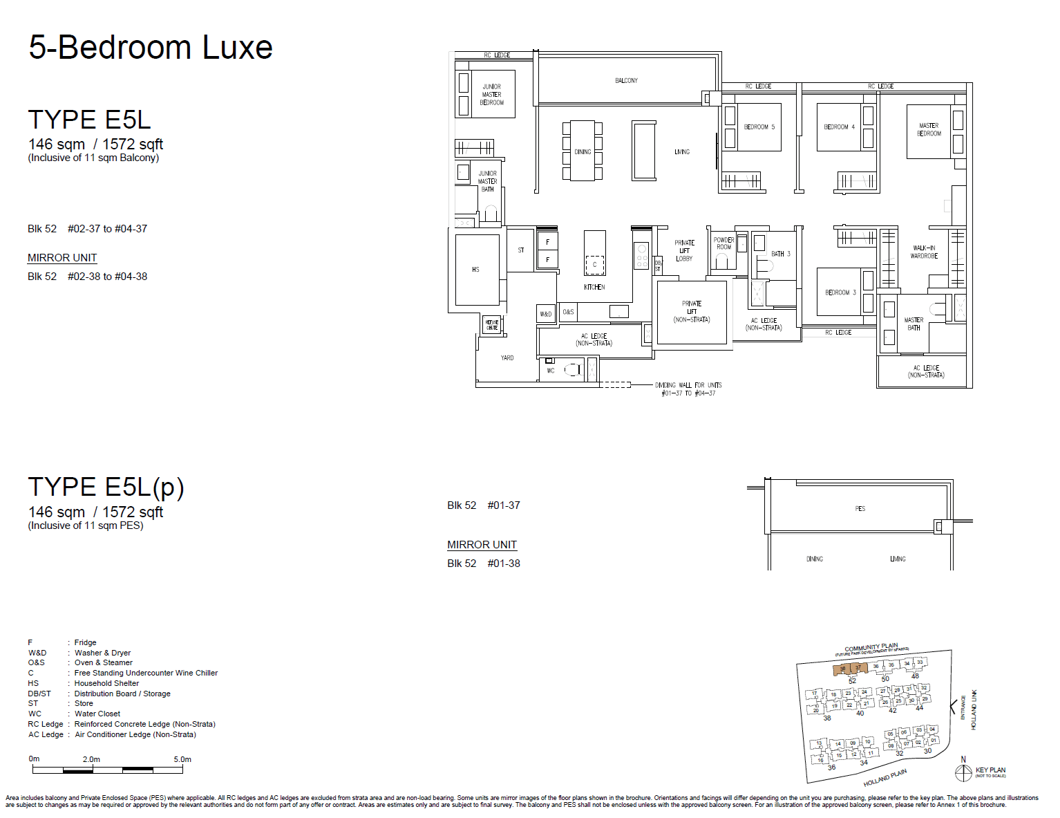 Amberwood At Holland, floor plan E5L (5 Bedroom Luxe)