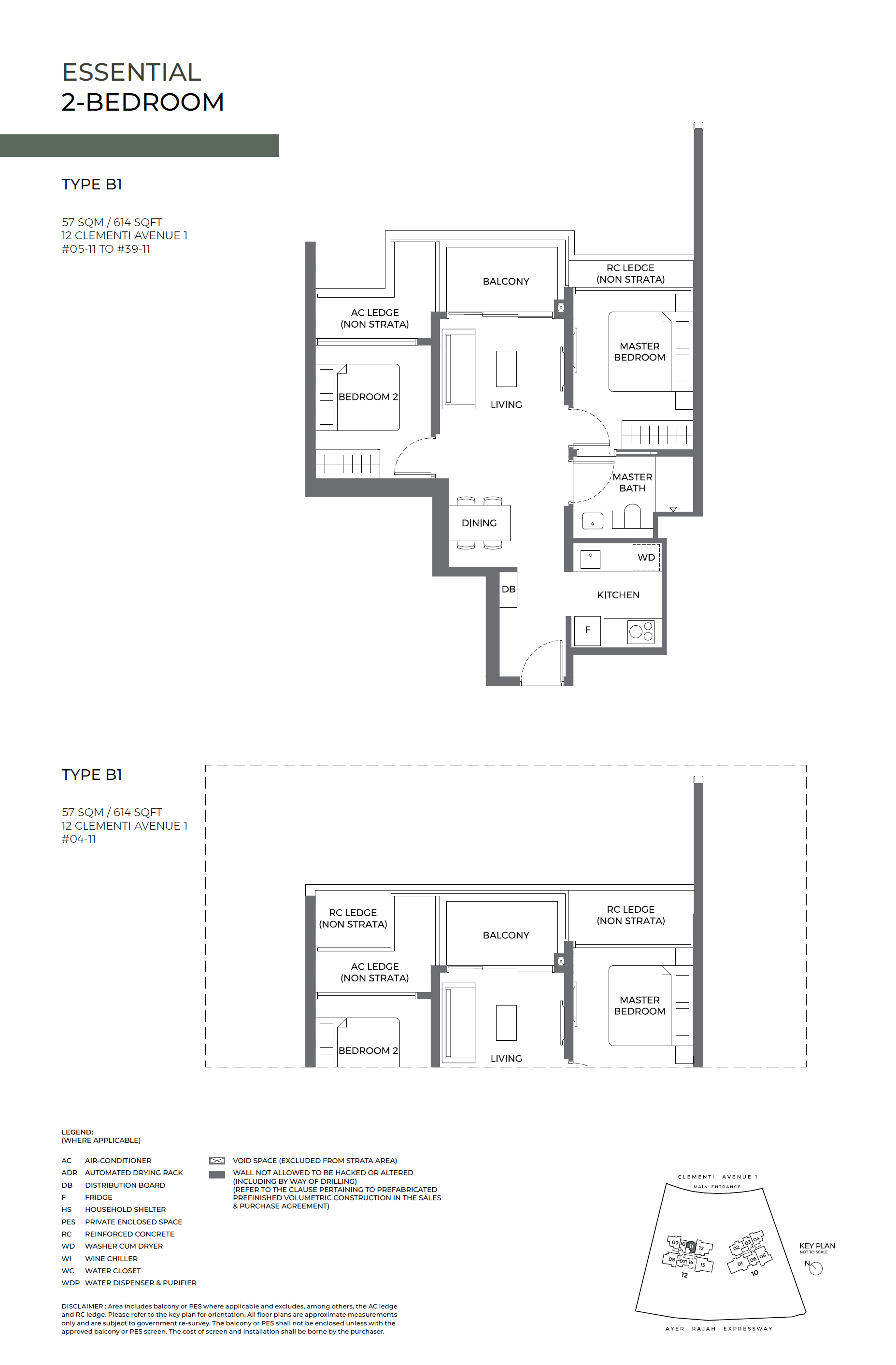 ELTA, floor plan B1 (2 Bedroom)